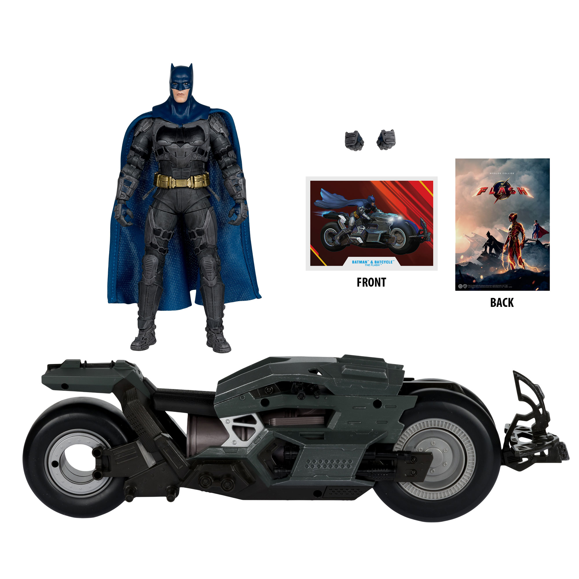 Figura de Acci&oacute;n The Flash Movie Batman Y Batmoto 2 Pack 7 Pulgadas image number null