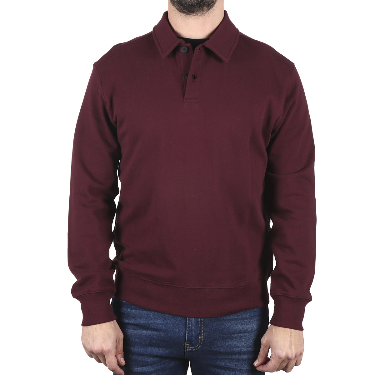 Sudadera Polo Cuello con Botones J.OPUS para Hombre image number null