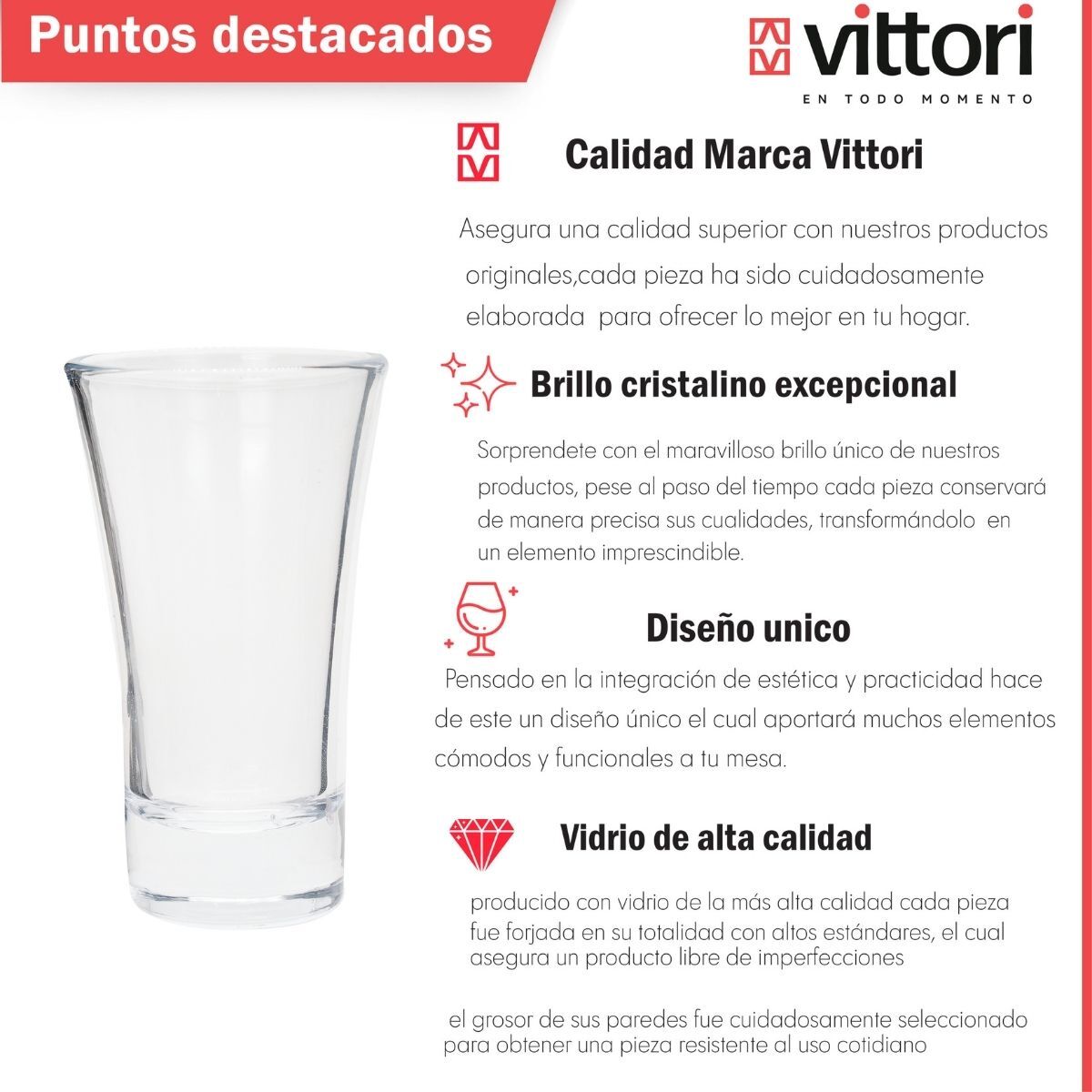 Tequilero Trompeta C&oacute;nico 65 Ml VITTORI image number null