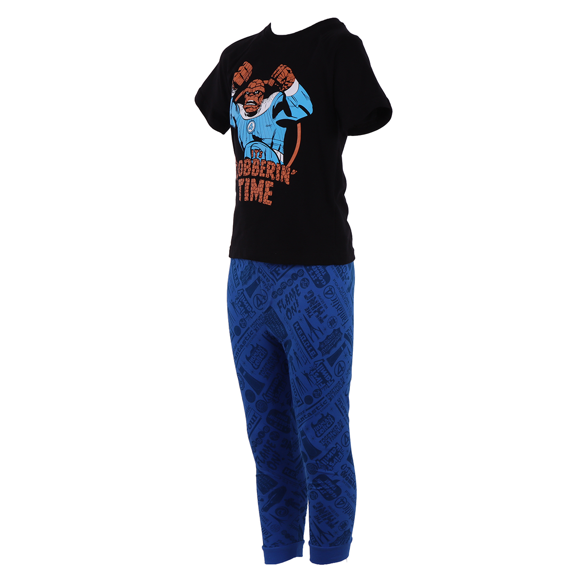 Pijama de Manga Corta Fantastic Four Negro y Gris Para Ni&ntilde;o image number null