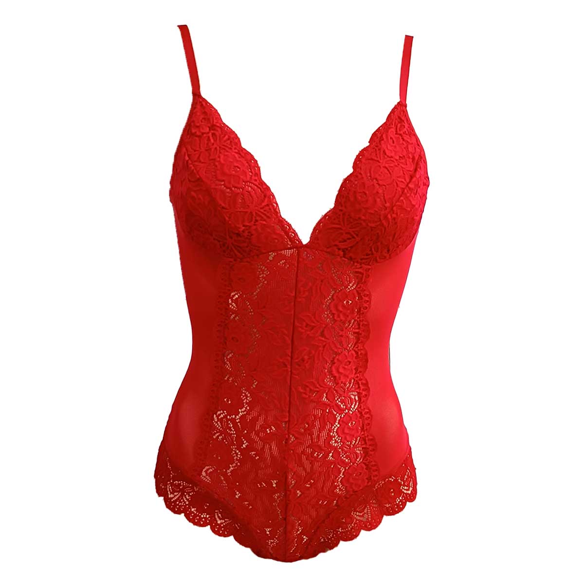 Body de Encaje con mesh Rojo Zelina para Mujer image number null