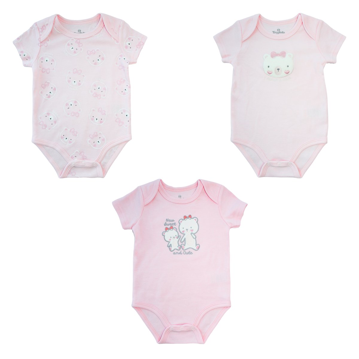 3 Pack Body Manga Corta Tiny Tots Beb&eacute; Ni&ntilde;a image number null