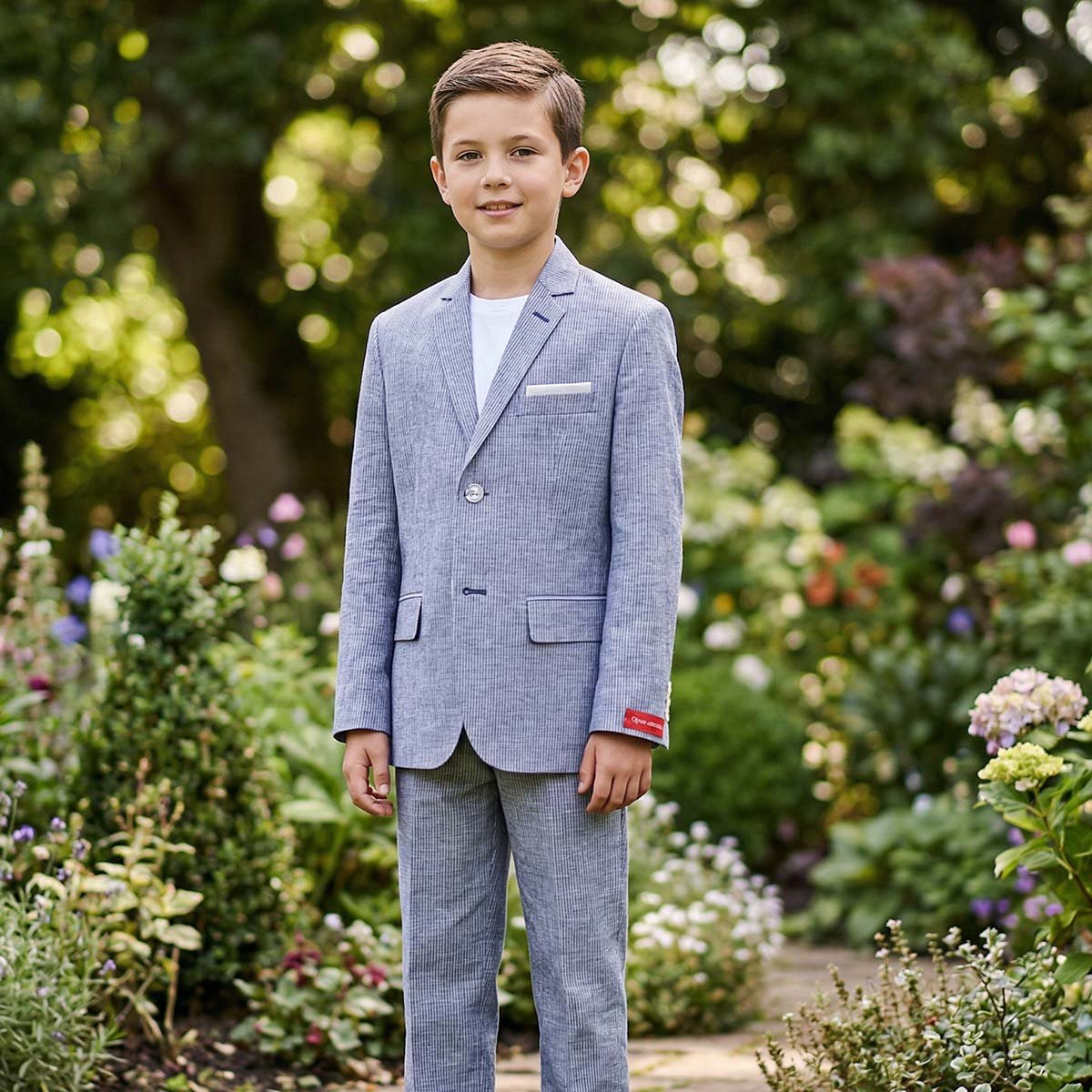 Traje Lino Rayas 2Pzas Azul Marino Para Ni&ntilde;o image number null