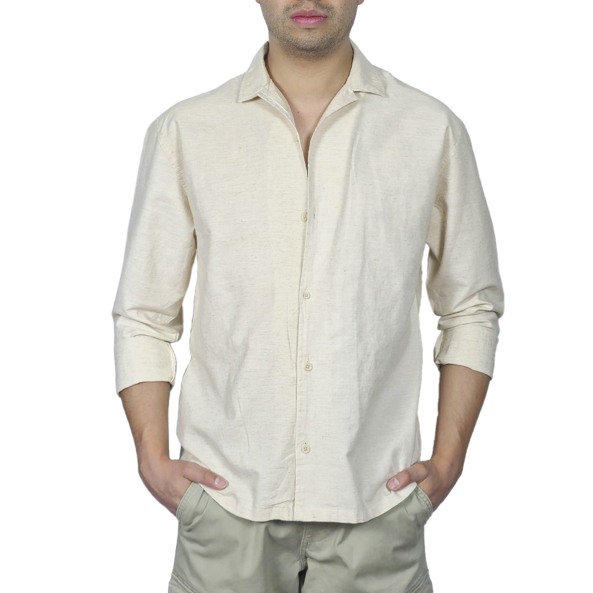 Camisa Casual O'Neill Beige Manga Larga para Hombre image number null