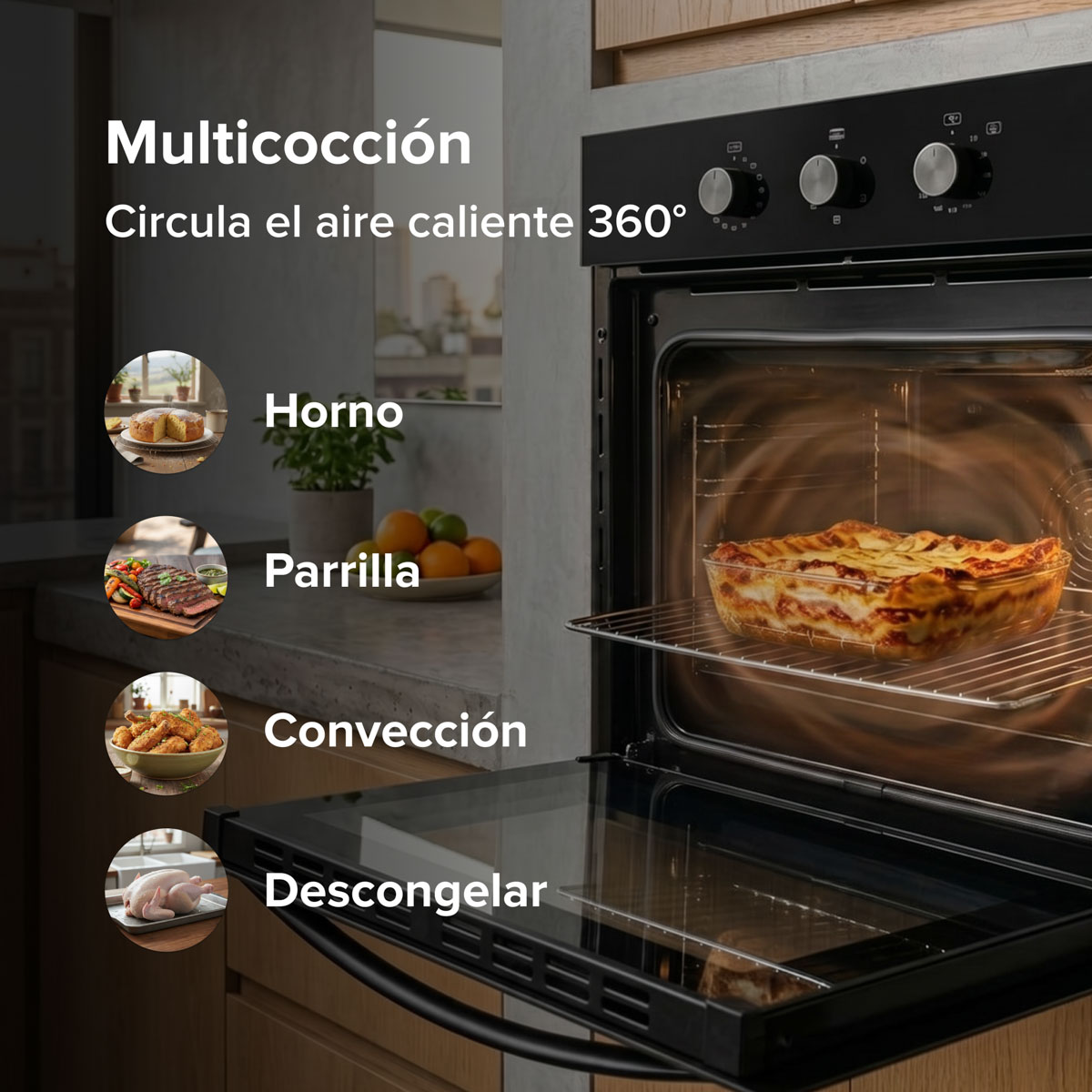 HORNO EMPOTRABLE ELECTRICO 67L CON CONV HEL127 image number null