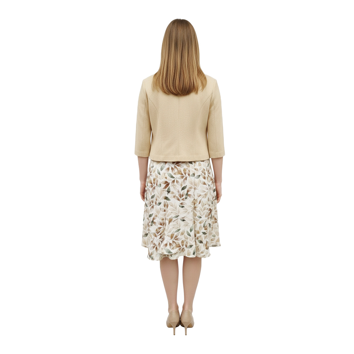 Conjunto de 2 Piezas de Saco Liso y Vestido Estampado Diva para Mujer image number null