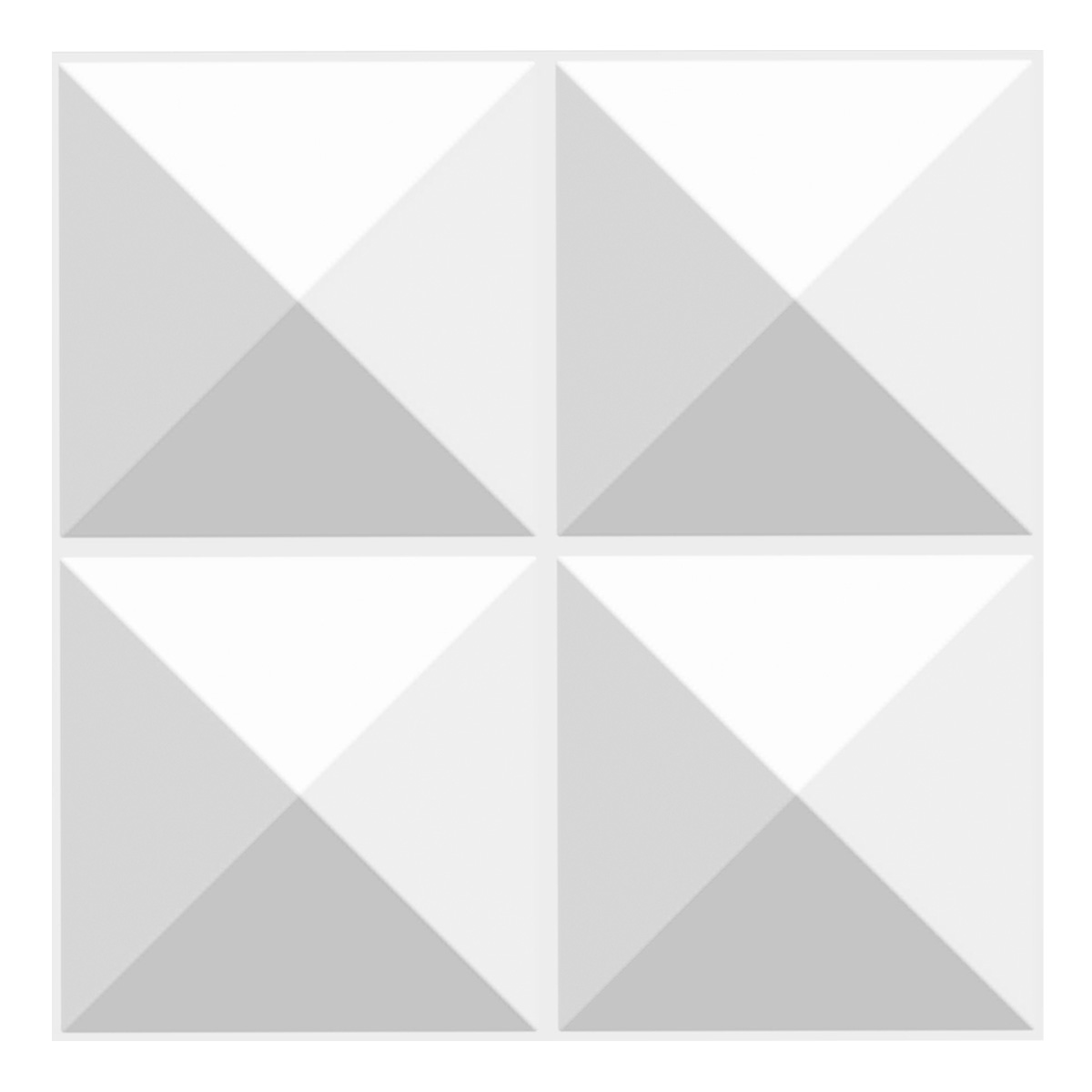 Panel Decorativo 3d Para Muros Pir&aacute;mide Blanco 50 X 50 Cm Deco PVC image number null