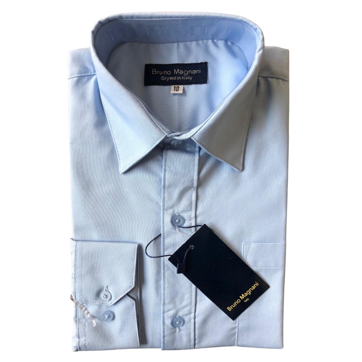 Camisa De Vestir Manga Larga Bruno Magnani Azul Claro Cn04 Para Ni&ntilde;o image number null