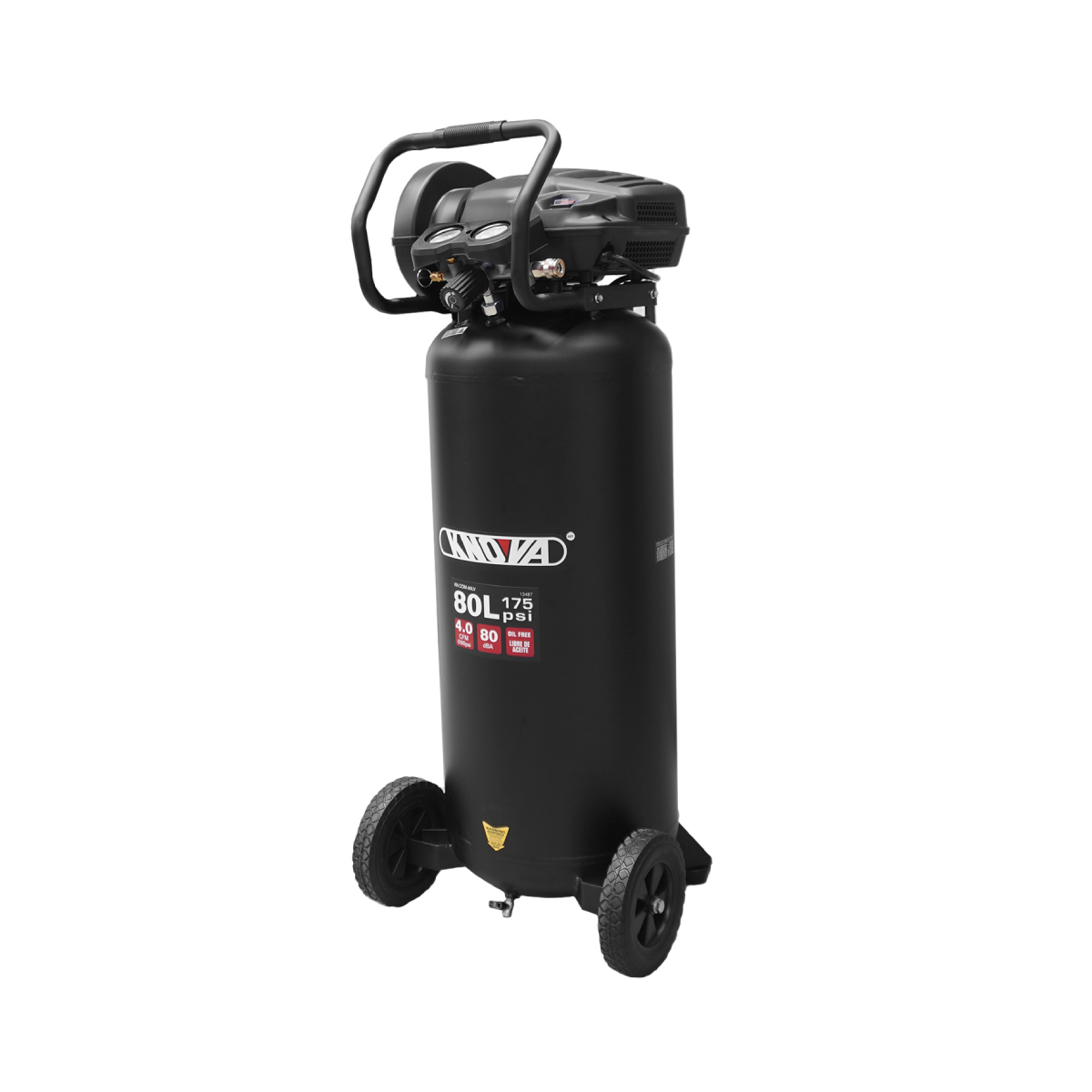 Compresor Vertical Libre de Aceite 80L KN COM-80LV KNOVA image number null