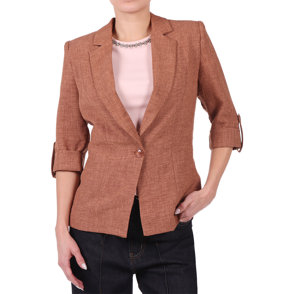 Saco Sin Forro Casual Pavla Mint para Mujer image number null