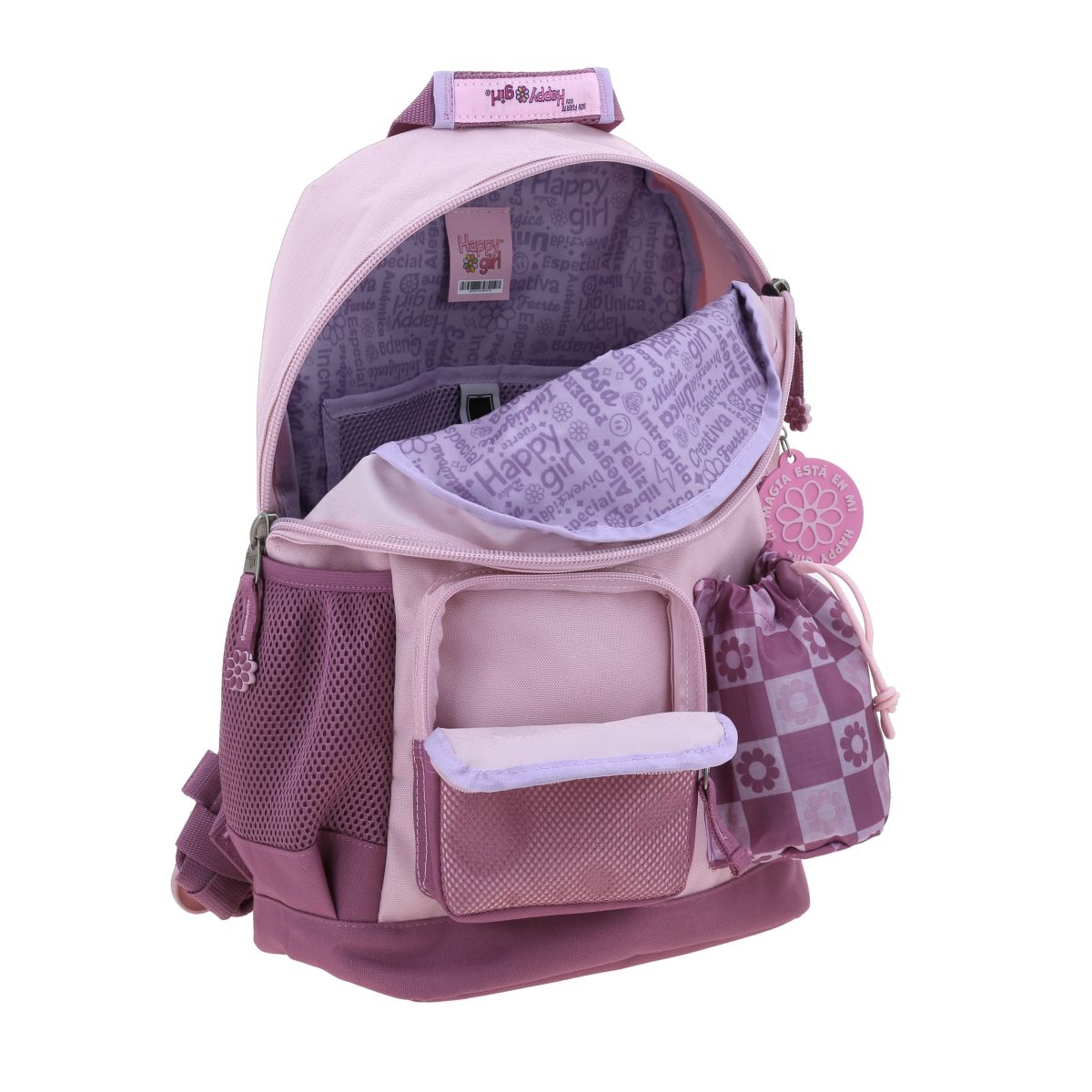 Mochila Grande Chenson Rosa Troc Happy Girl image number null