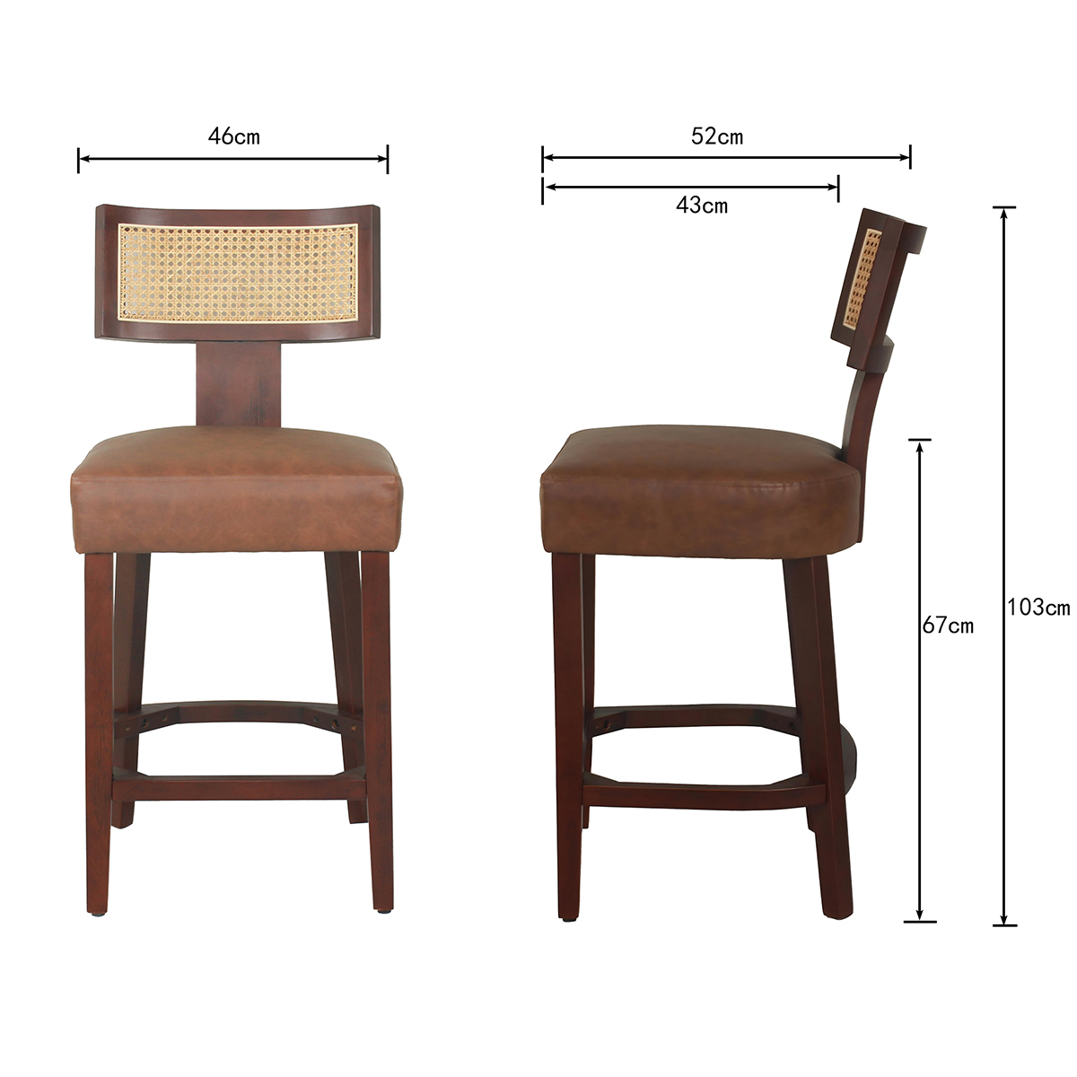 Banco de Bar Vintage Home Tomas Faux image number null