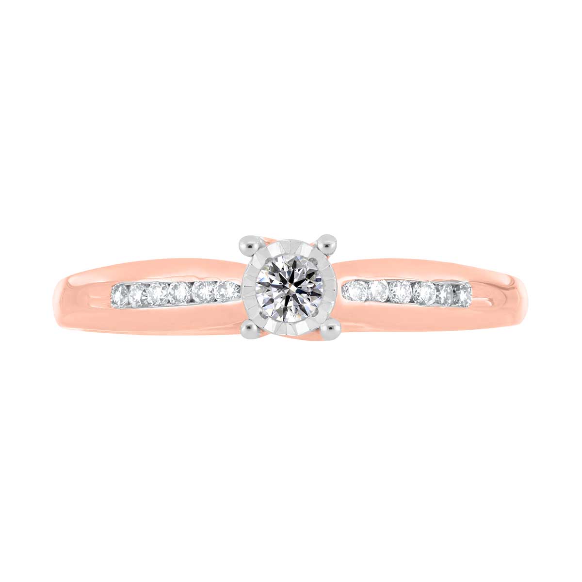 Solitario Oro Rosa 14K y 0.15 ct Diamante Romanza image number null