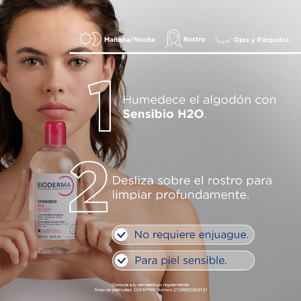 Bioderma Sensibio H2O Agua Micelar Desmaquillante para todo tipo de piel, 500 ml image number null