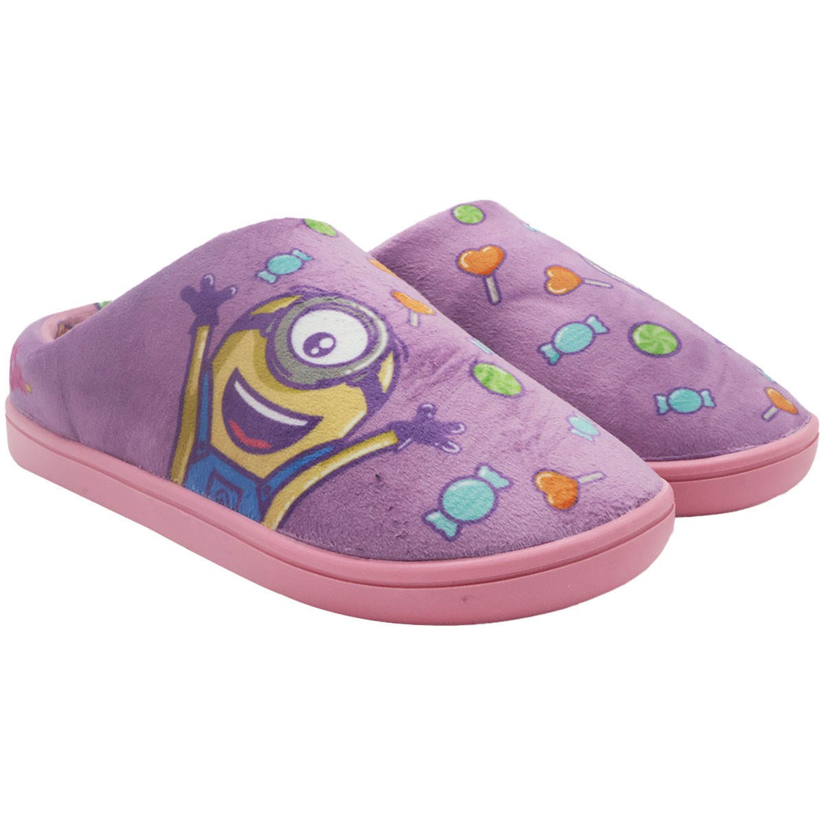 Pantufla con Dise&ntilde;o Personajes Minions Rosa para Ni&ntilde;a image number null