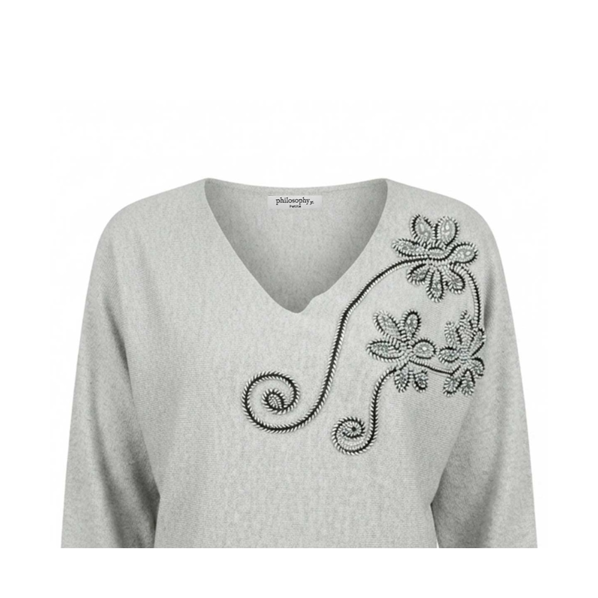 Su&eacute;ter Con Bordado De Flor Philosophy Jr Petite Para Mujer Petite image number null