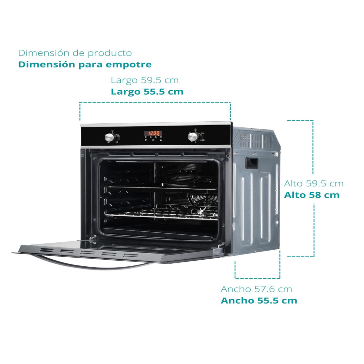 Horno 60cm Acero Inoxidable Y Vidrio Templado Avera image number null