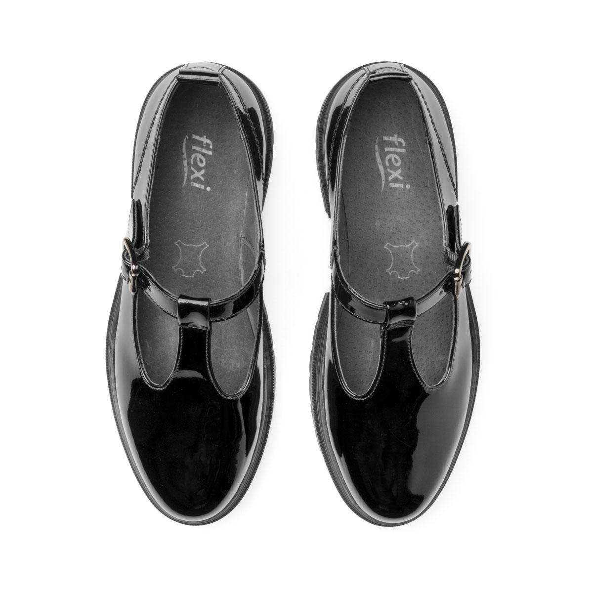 Zapato Escolar en Charol Antica Flexi Suela Gruesa Ajuste Hebilla para Ni&ntilde;a image number null