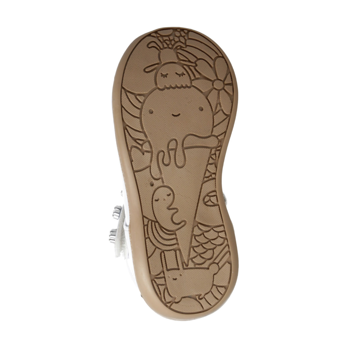 Zapato en Charol Karsten Blanco con Aplicaci&oacute;n y Ajuste Velcro para Ni&ntilde;a image number null