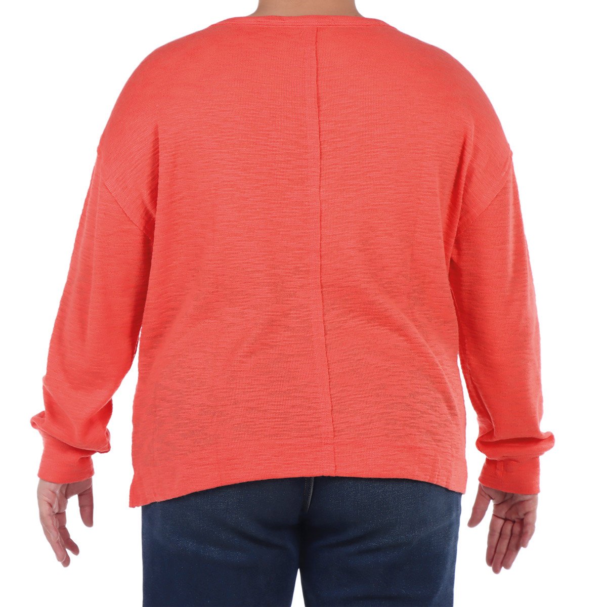 Sudadera Cuello Redondo con Bolsillo Dex para Plus Mujer Curvy image number null