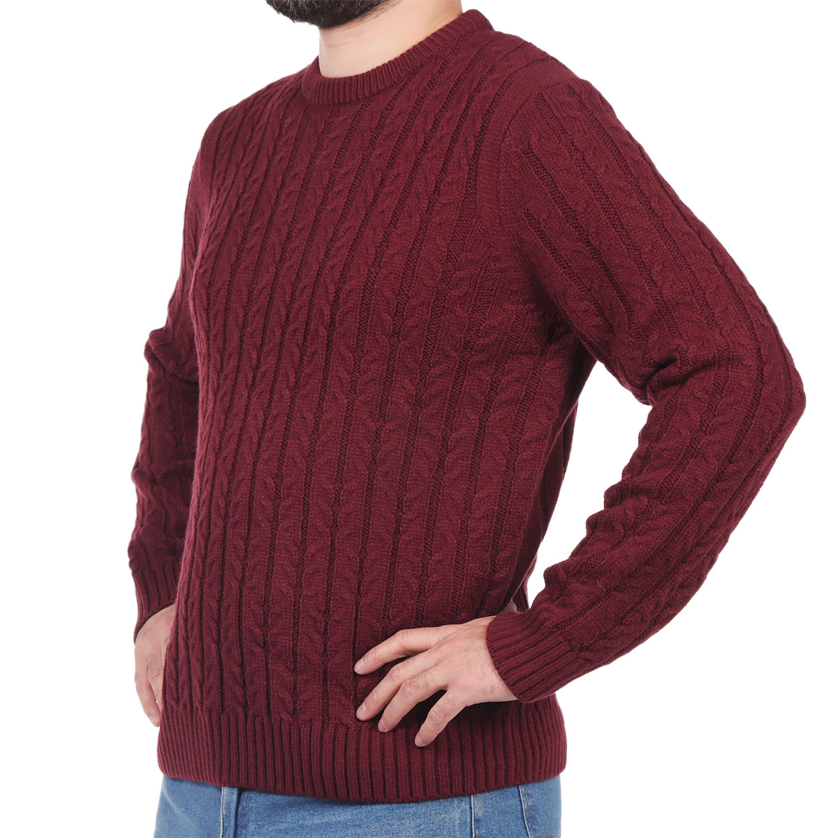 Su&eacute;ter Cuello Redondo Trenzado Lana Acr&iacute;lico OVS Hombre image number null
