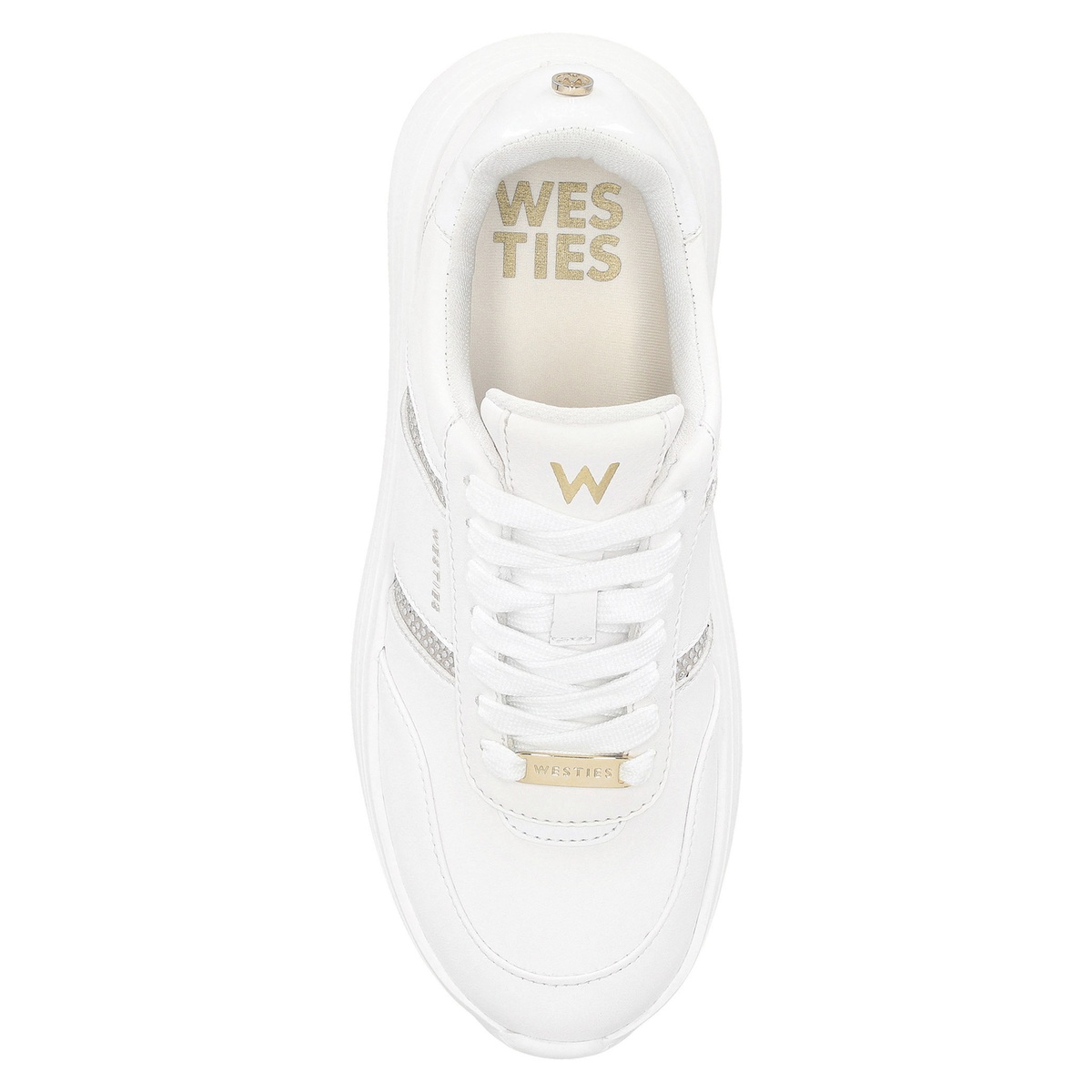 Tenis Plataforma Westies Blanco con Aplicaci&oacute;n Pedrer&iacute;a para Mujer image number null