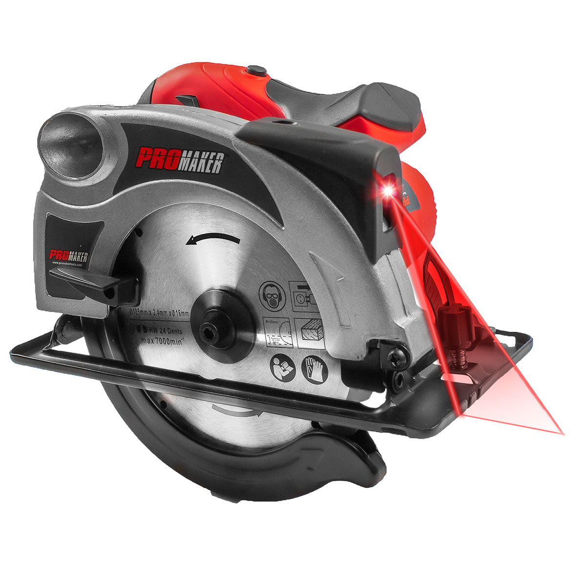Sierra Circular 7'' 1500W con Gu&iacute;a Laser Promaker image number null