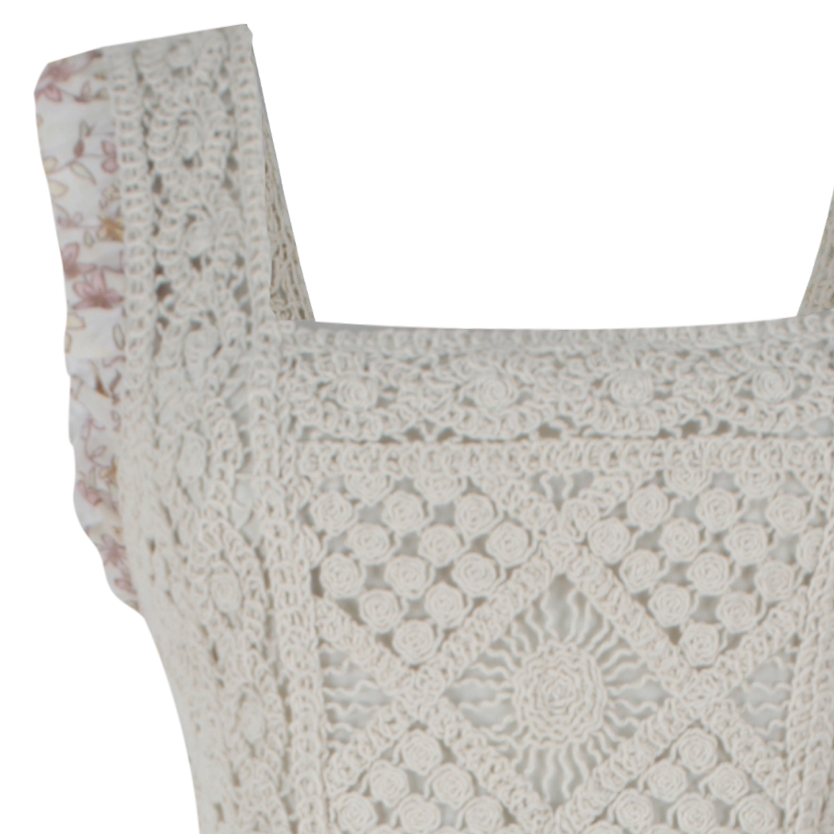 Vestido Estampado Floral con Crochet para Mujer Petite Just By Basel image number null