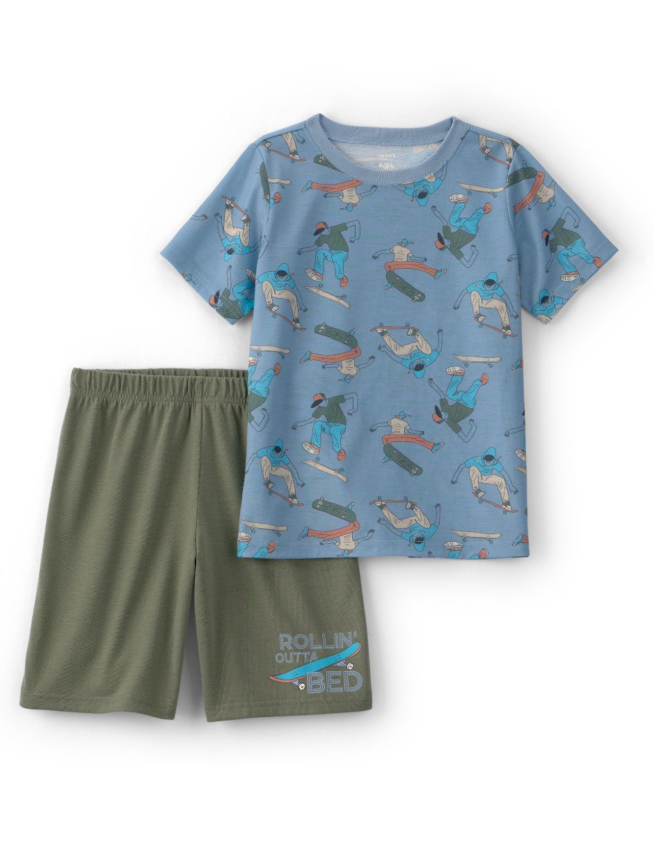 Pijama de Playera y Short con Dise&ntilde;o Skate Carter's para Ni&ntilde;o image number null