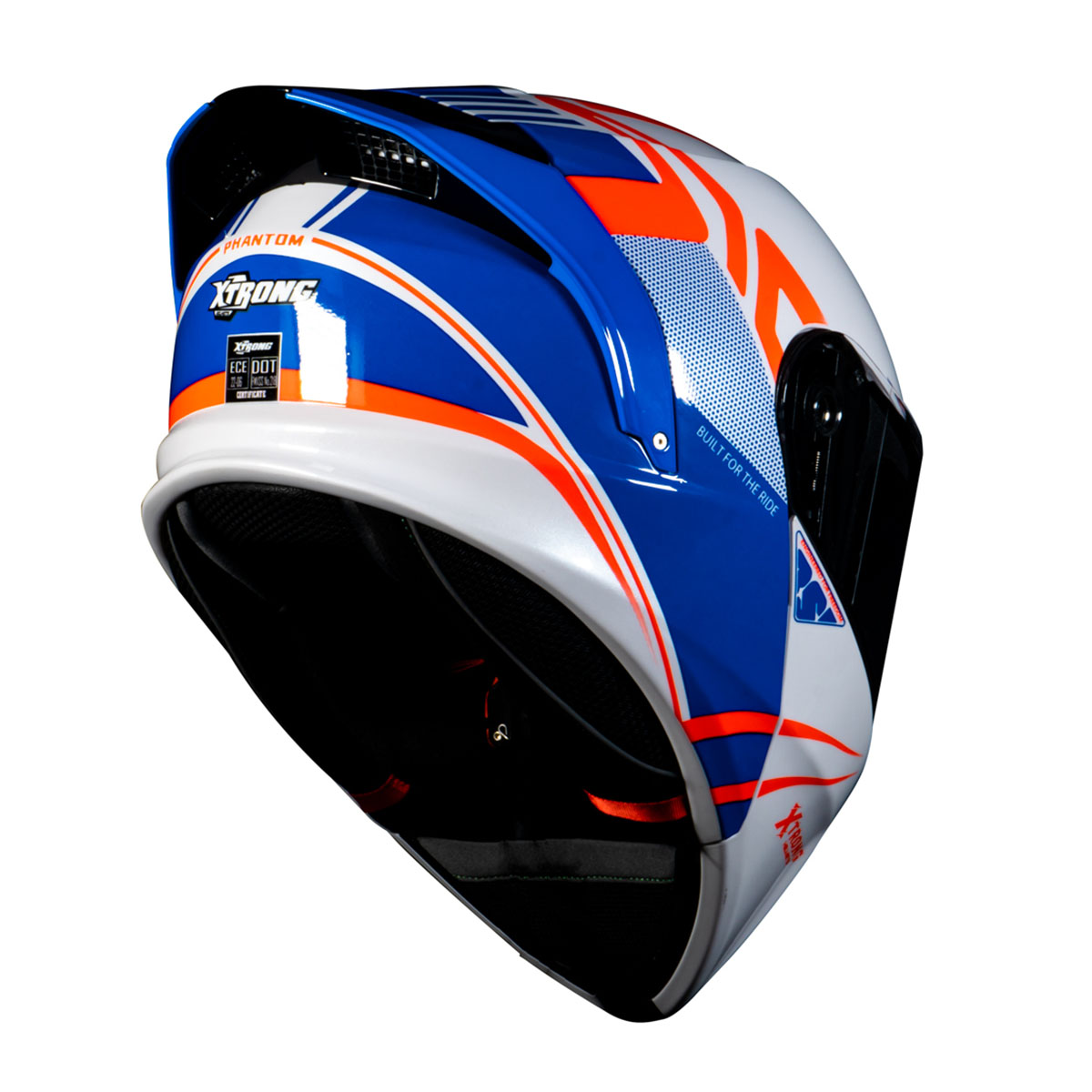 CASCO ABATIBLE XTR-128 PHANTOM FLOWING BLANCO ROJO image number null