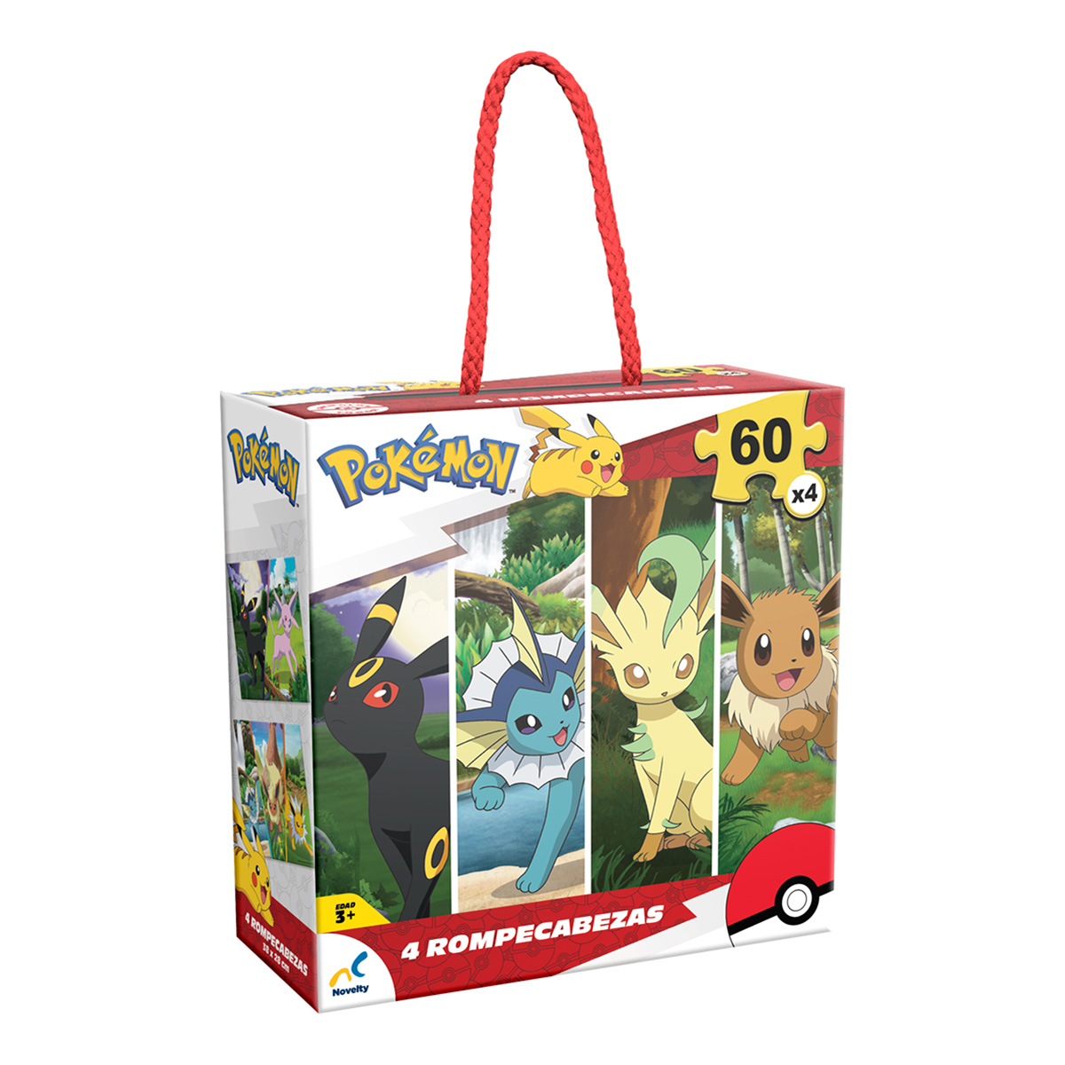 Rompecabezas NOVELTY 4 En 1 Pok&eacute;mon Eevee image number null