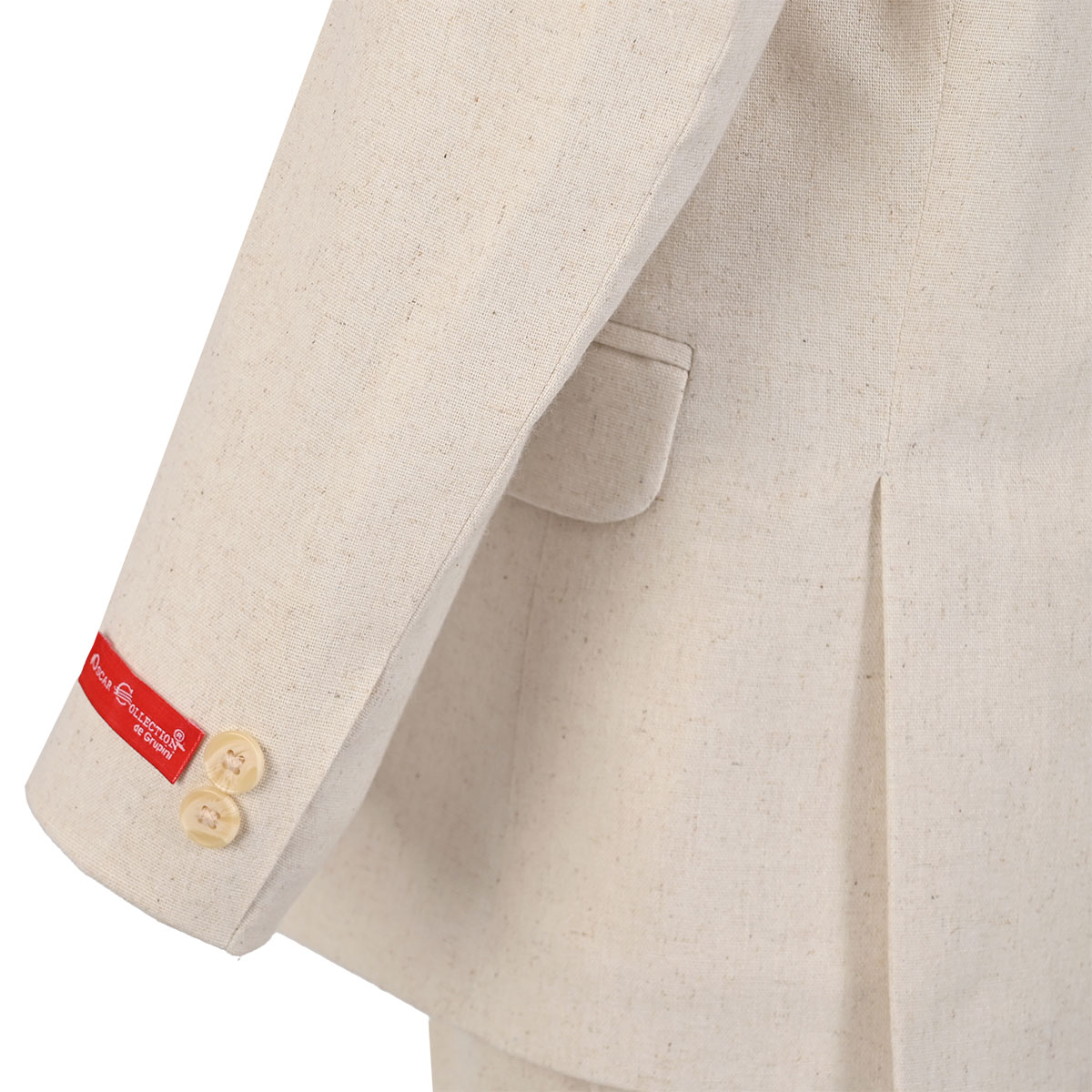 Traje en Mezcla de Lino con Chaleco Oscar Collection Beige para Ni&ntilde;o image number null