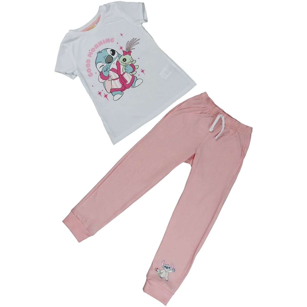 Pijama de Playera Manga Corta con Pantal&oacute;n Dise&ntilde;o Disney Stitch para Ni&ntilde;a image number null
