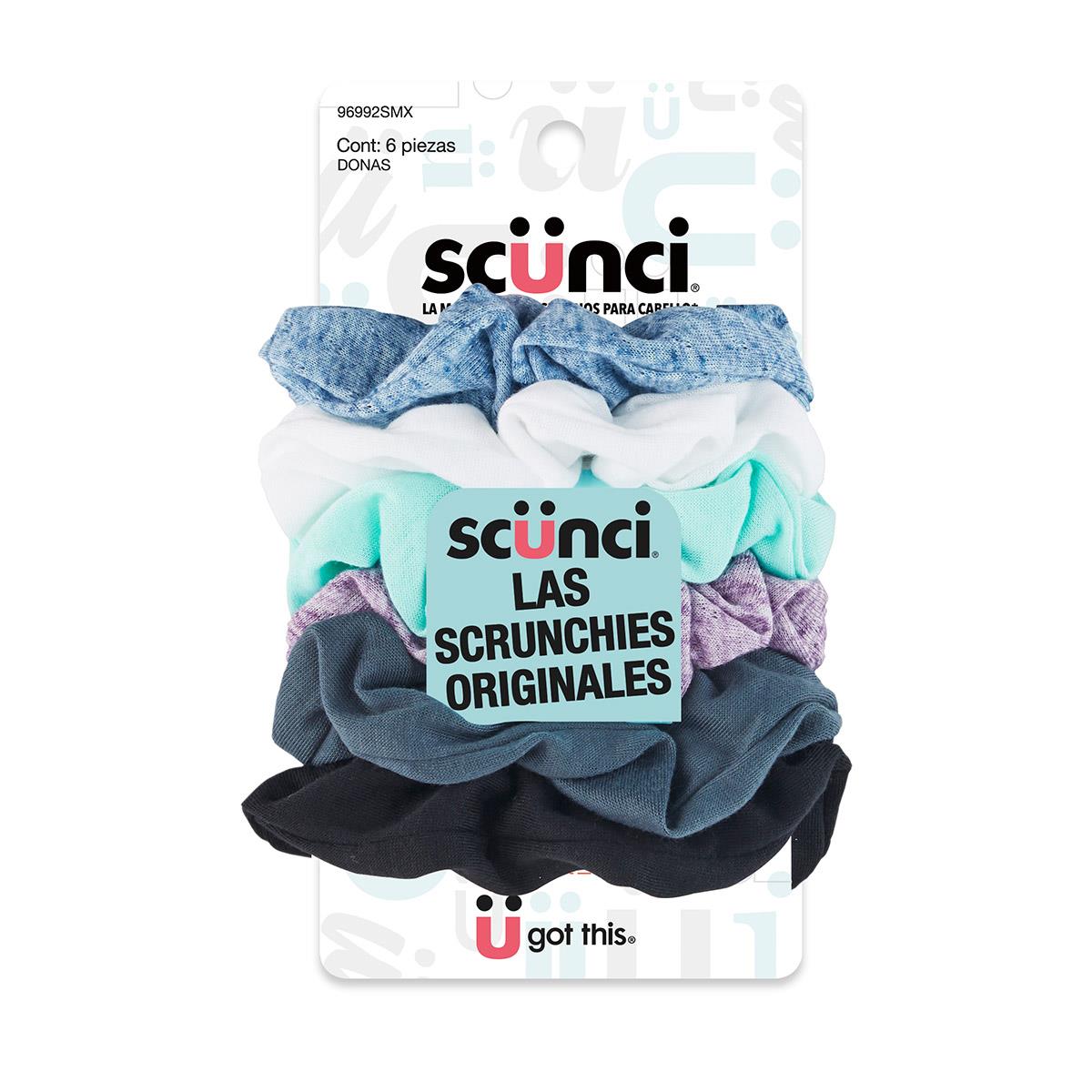 Scunci Scrunchies Colores Set 6 Pzas Ligas El&aacute;sticas Cabello image number null