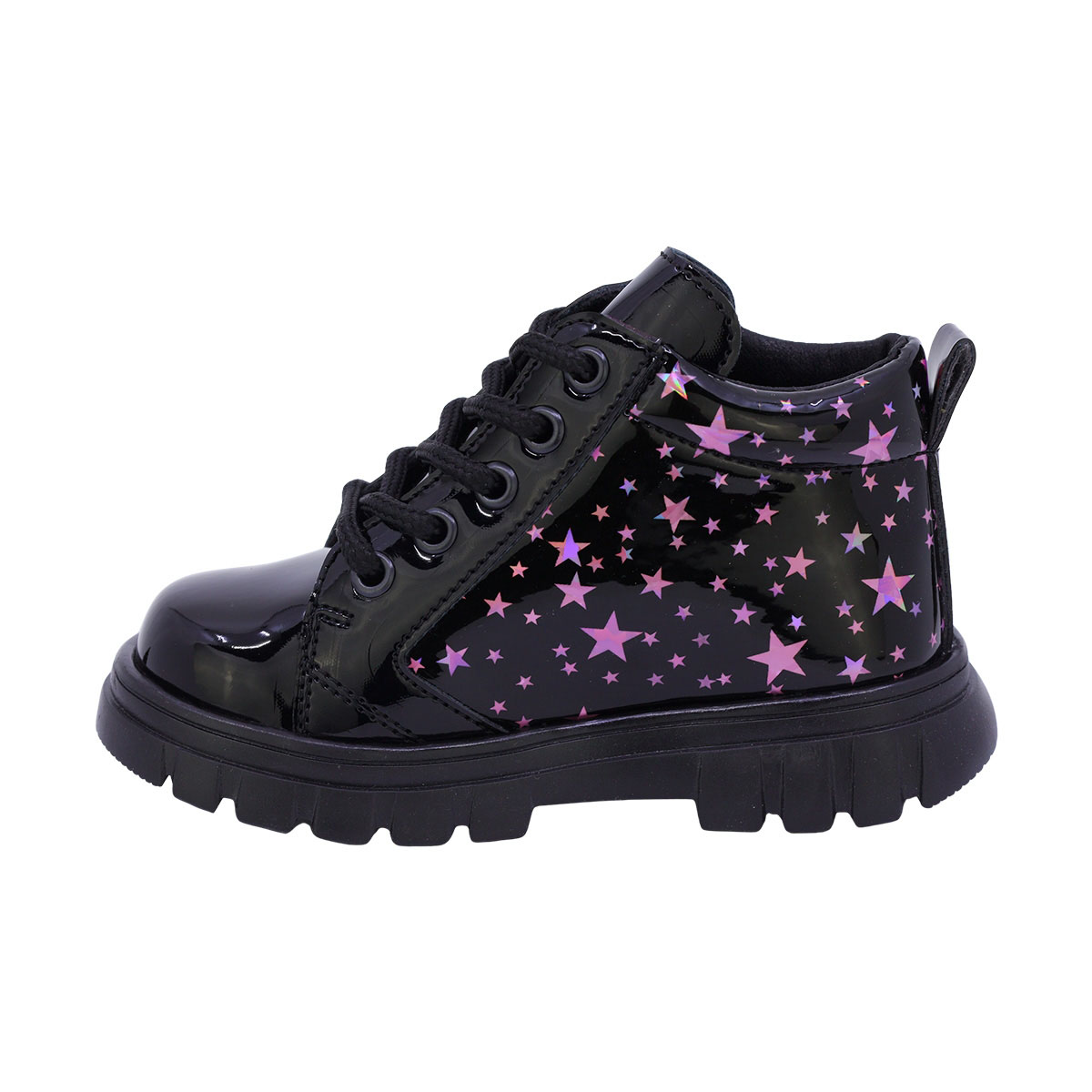 Bot&iacute;n en Charol Coqueta con Agujeta y Estampado Estrellas para Ni&ntilde;a image number null
