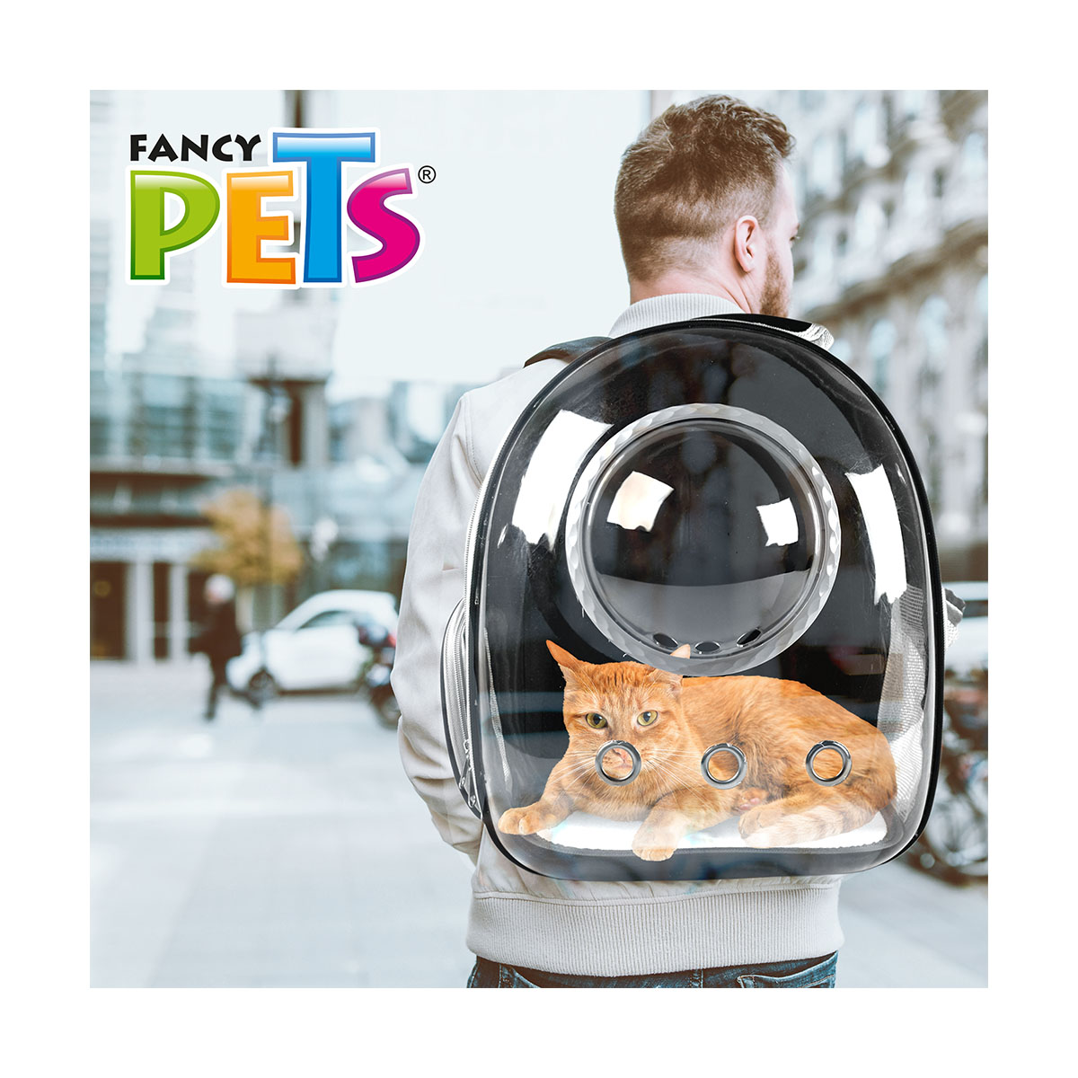 Mochila Con Burbuja Para Mascota Negro Fancy Pets image number null