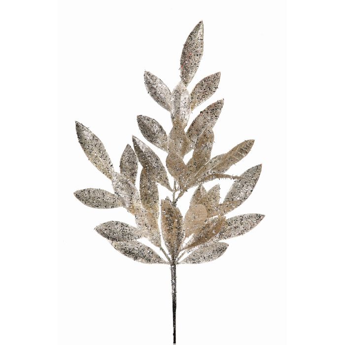 Rama Navide&ntilde;a De Laurel Color Platino Brilloso 52Cm image number null