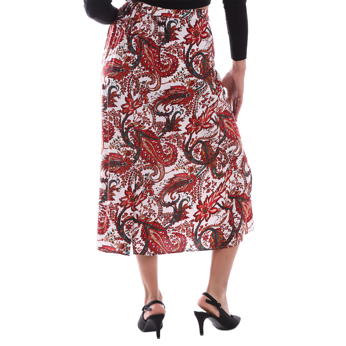 Falda Maxi Abertura Atr&aacute;s  Cintura El&aacute;stica Studio Si para Mujer image number null