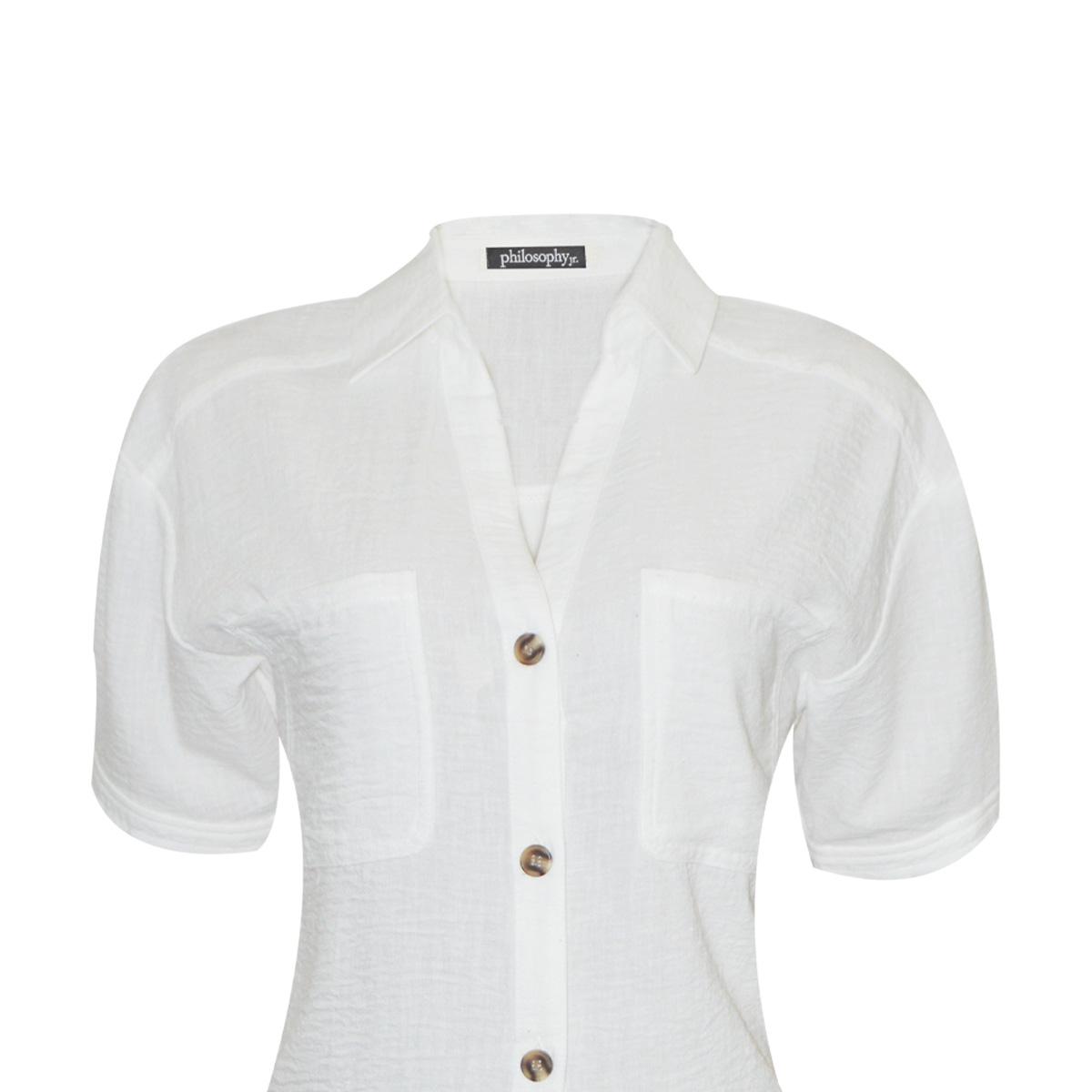 Blusa Manga Corta Con Bolsillos Philosophy Petite Para Mujer Petite image number null