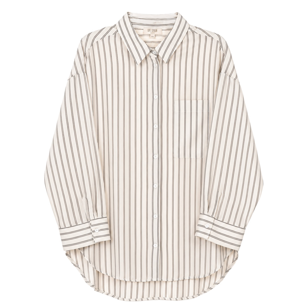 Blusa Manga Larga Rayas Casual Chic LIFESTYLER para Mujer Curvy image number null