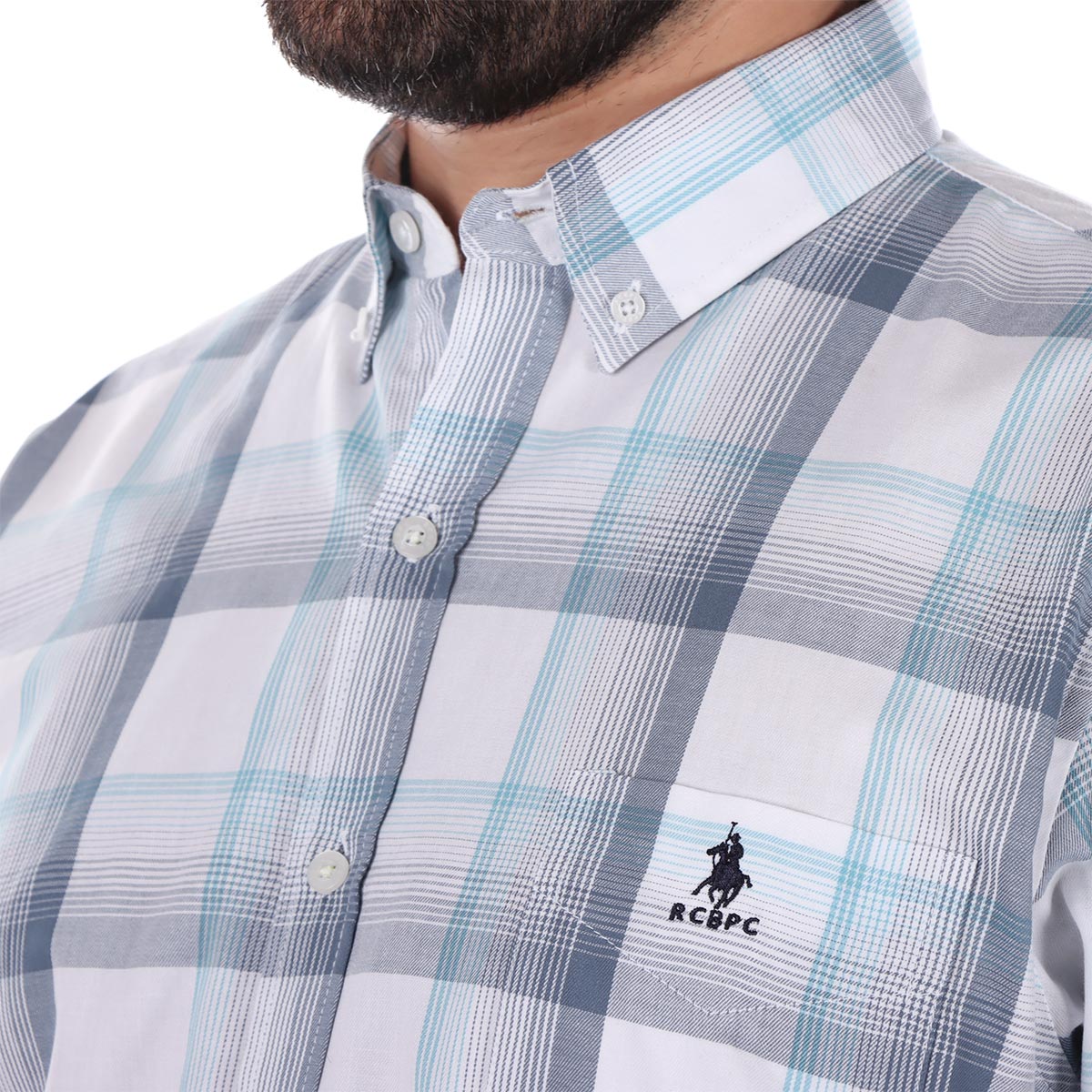 Camisa Hombre Cuadros Azul Manga Larga Casual Polo Club para Hombre image number null