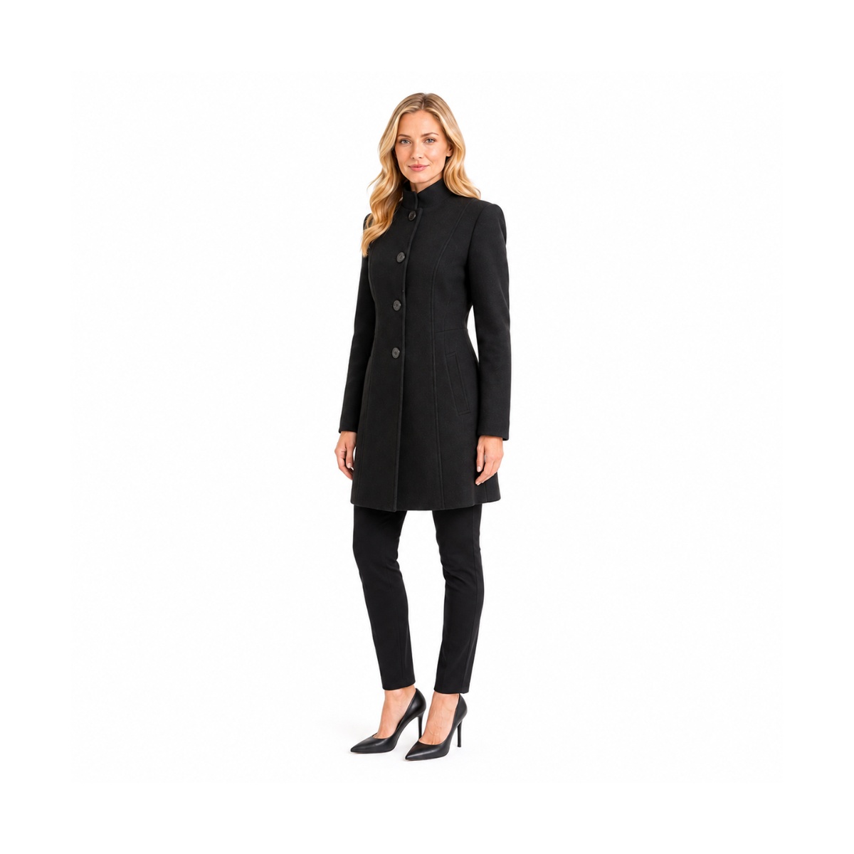 Abrigo Cuello Mao Botones Al Frente Jeanious Para Mujer Junior image number null