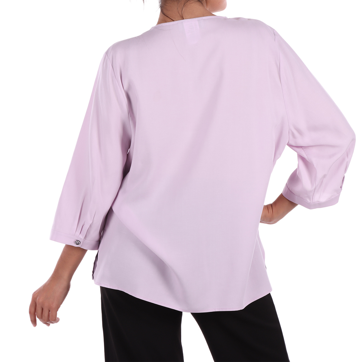 Blusa Manga Tres Cuartos Cuello Mao Alan Austin para Mujer image number null
