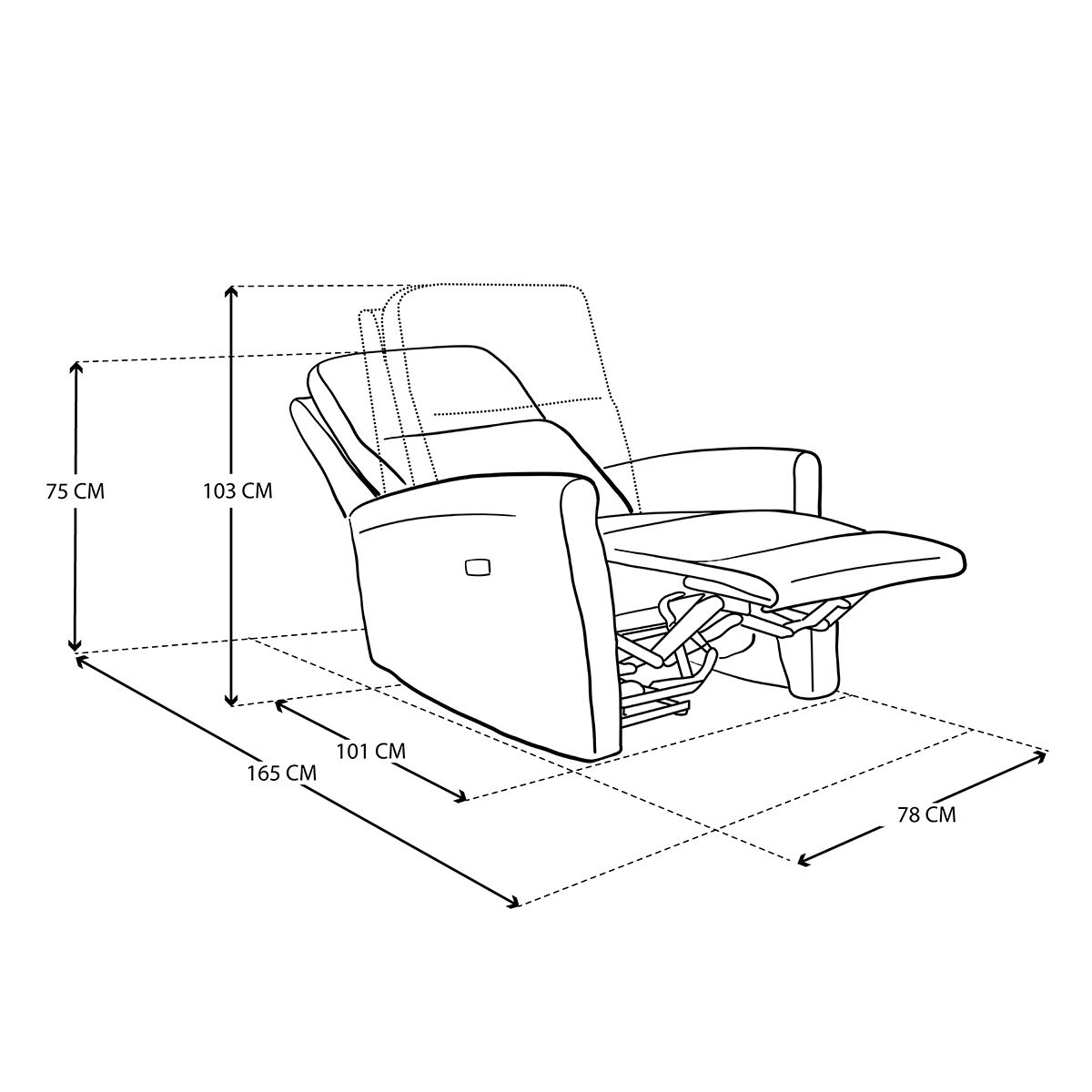 Reclinable Violanti El&eacute;ctrico Champion Gris Oxford image number null