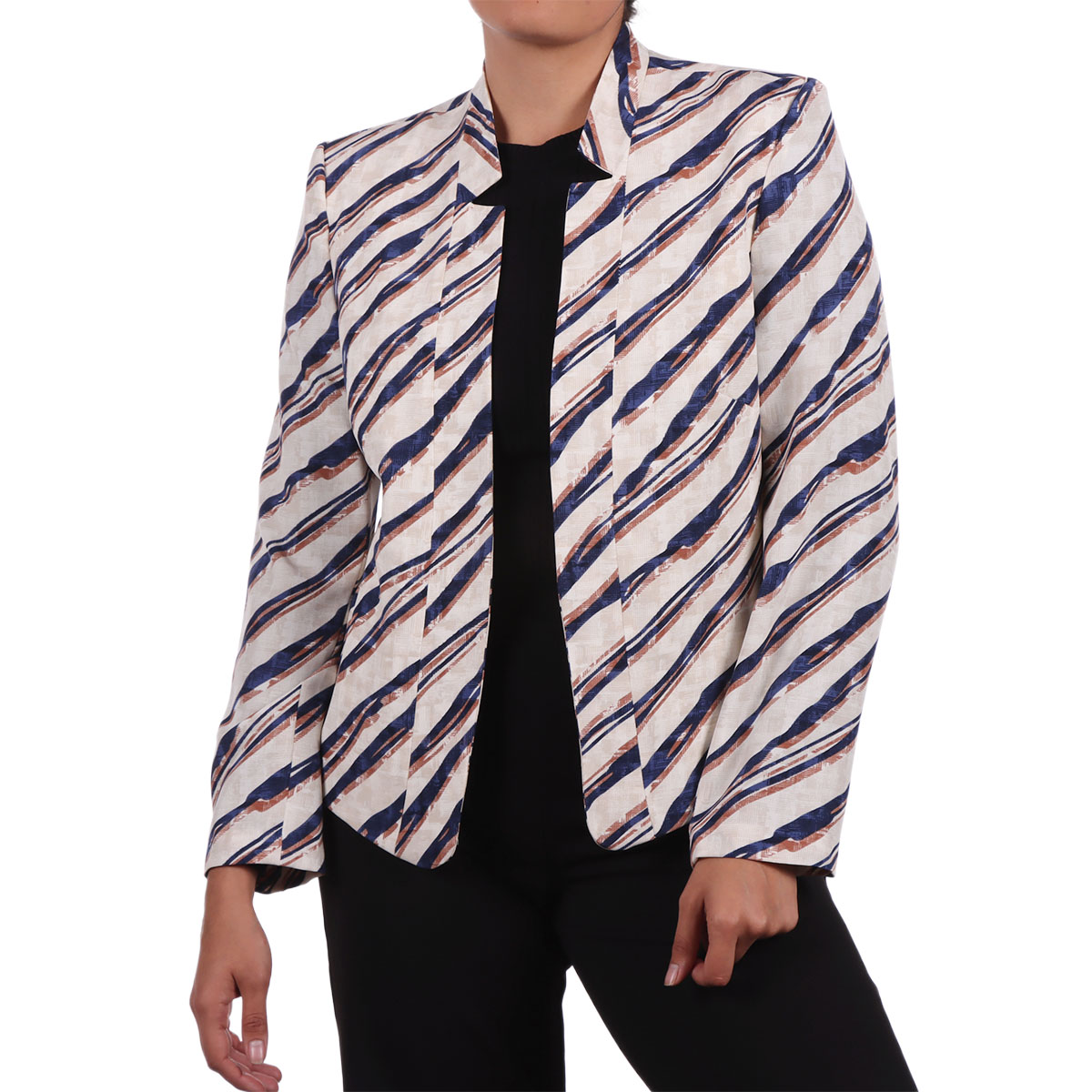 Saco Blazer Estampado Rayas Diva By Gamus para Mujer image number null