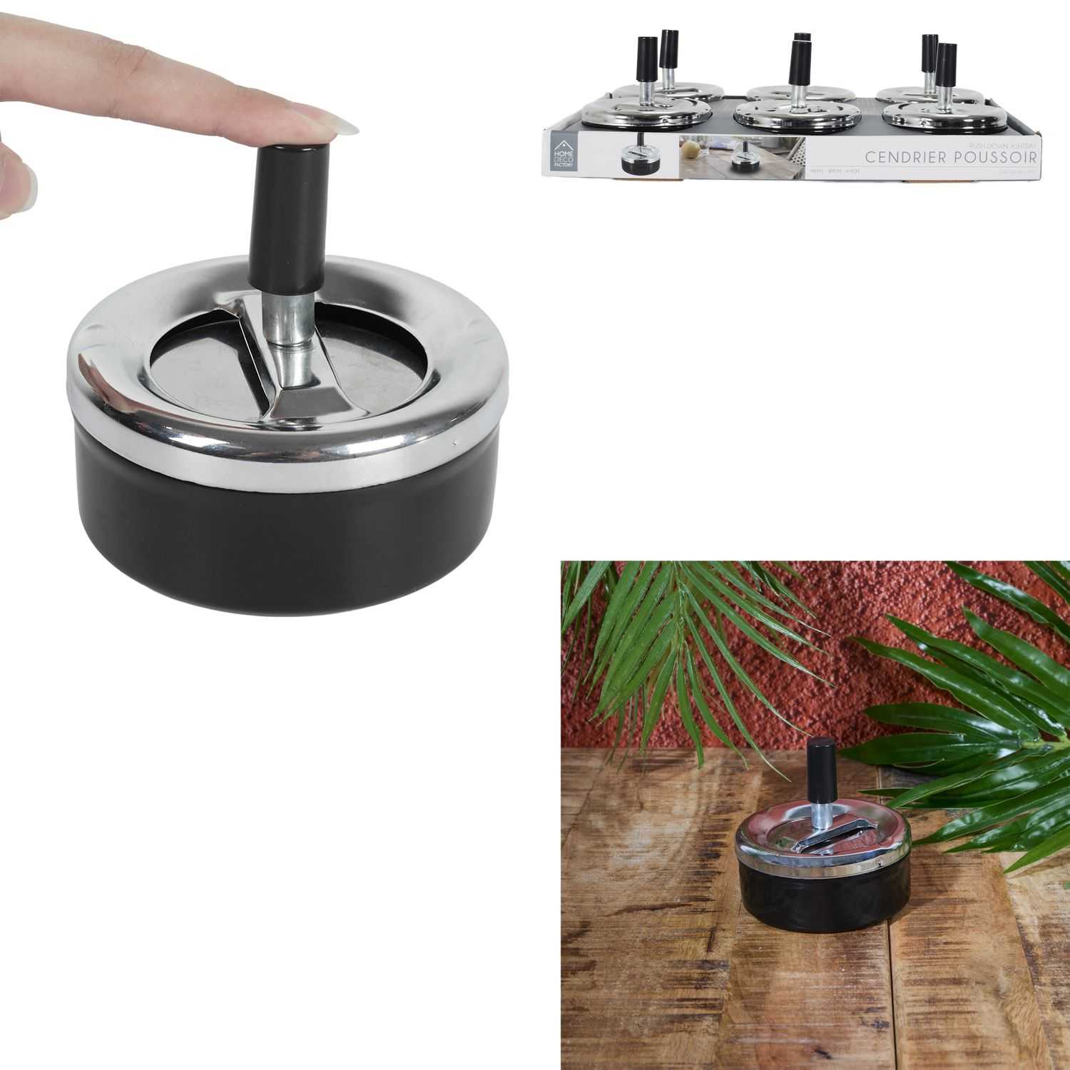 Cenicero Fun Push Metal Negro Mister Gadget image number null