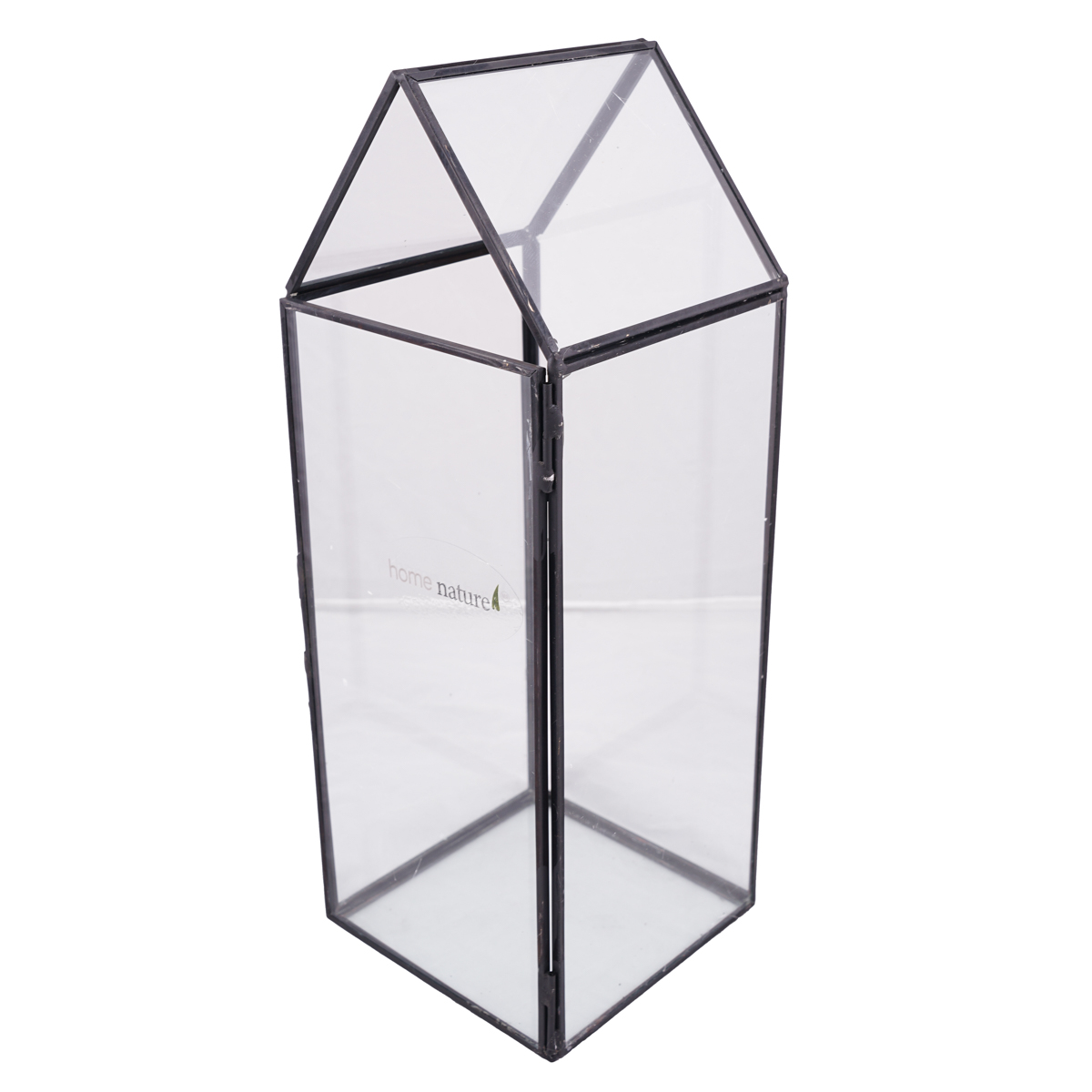 Home Nature Farol House Grande De Vidrio Y Metal Color Negro 12*11*30 Cm image number null