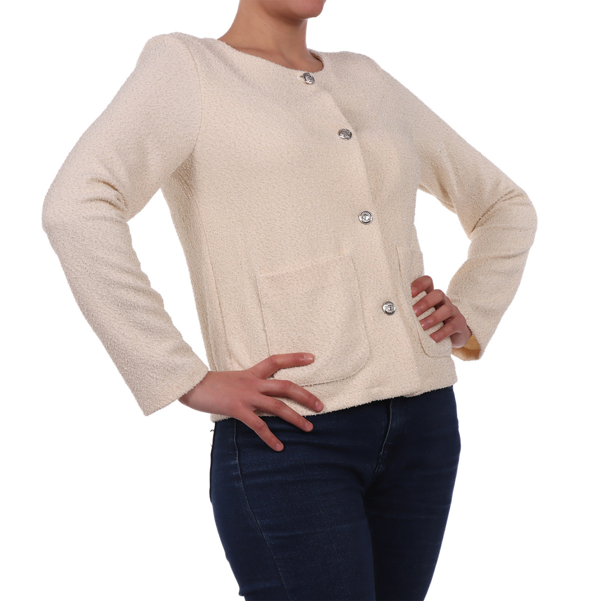 Saco Texturizado con Botones y Bolsillos Zucca para Mujer image number null