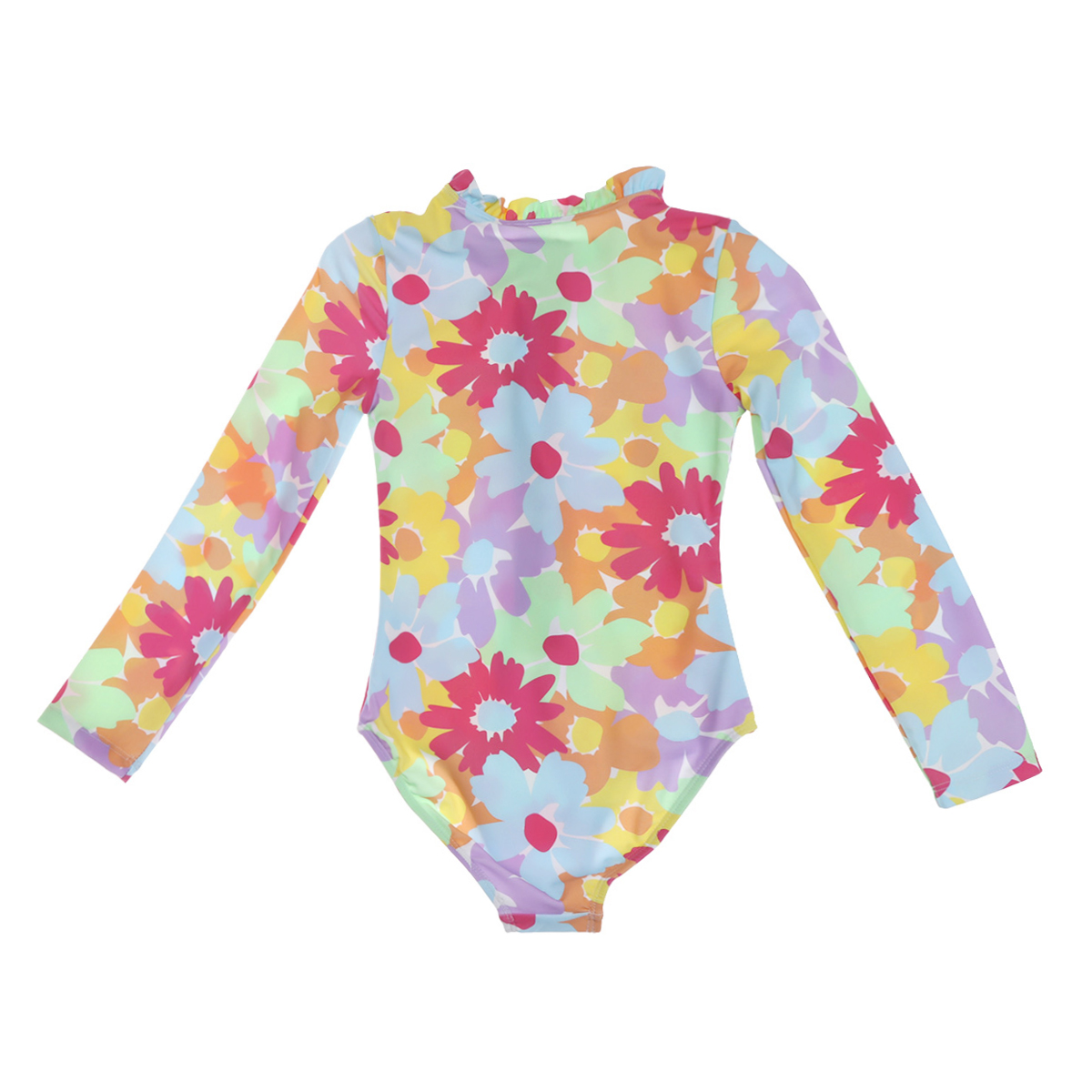 Traje de Ba&ntilde;o Manga Larga Flores Medio Cierre Jeanious Ni&ntilde;a image number null