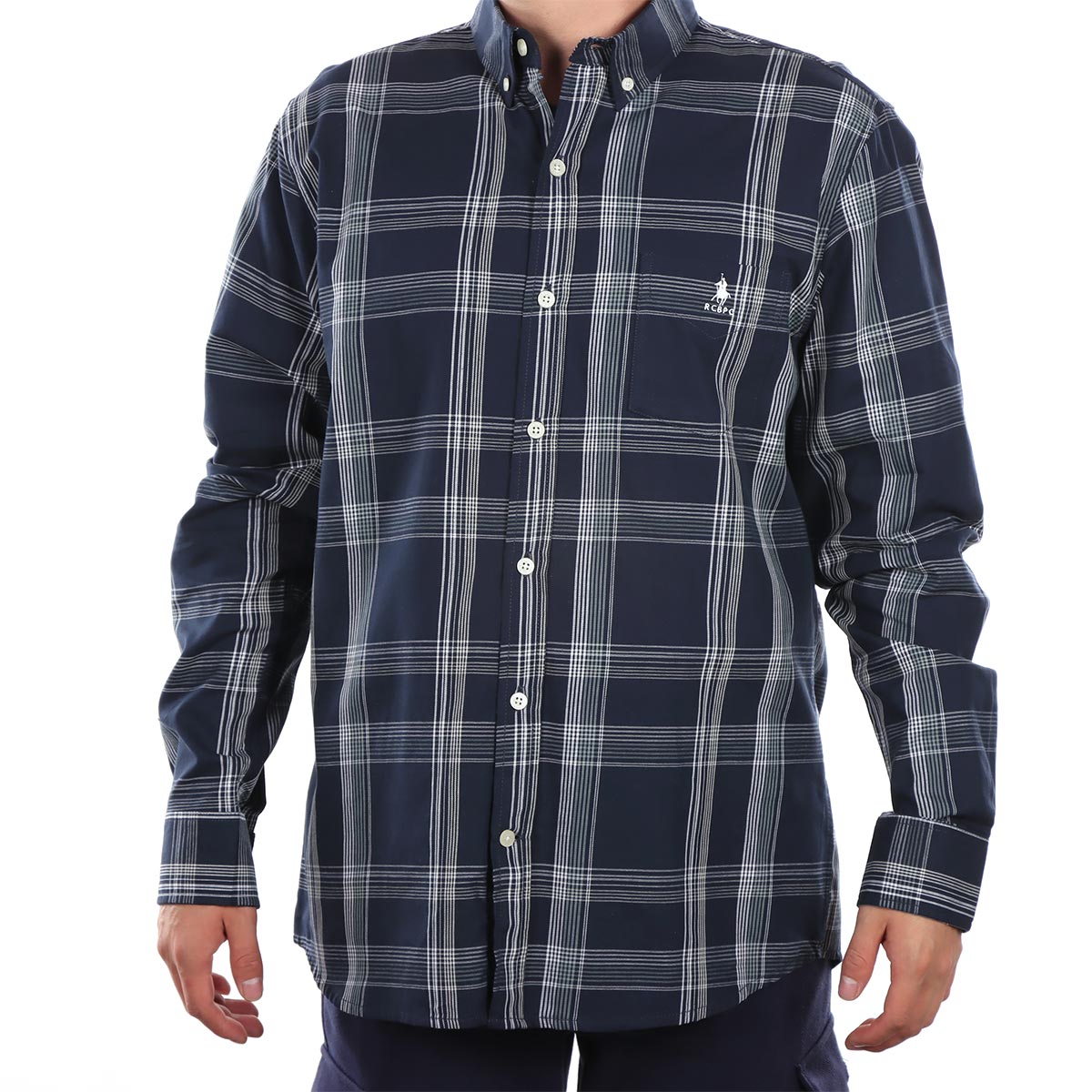 Camisa Cuadros Manga Larga Marino Polo Club para Hombre image number null